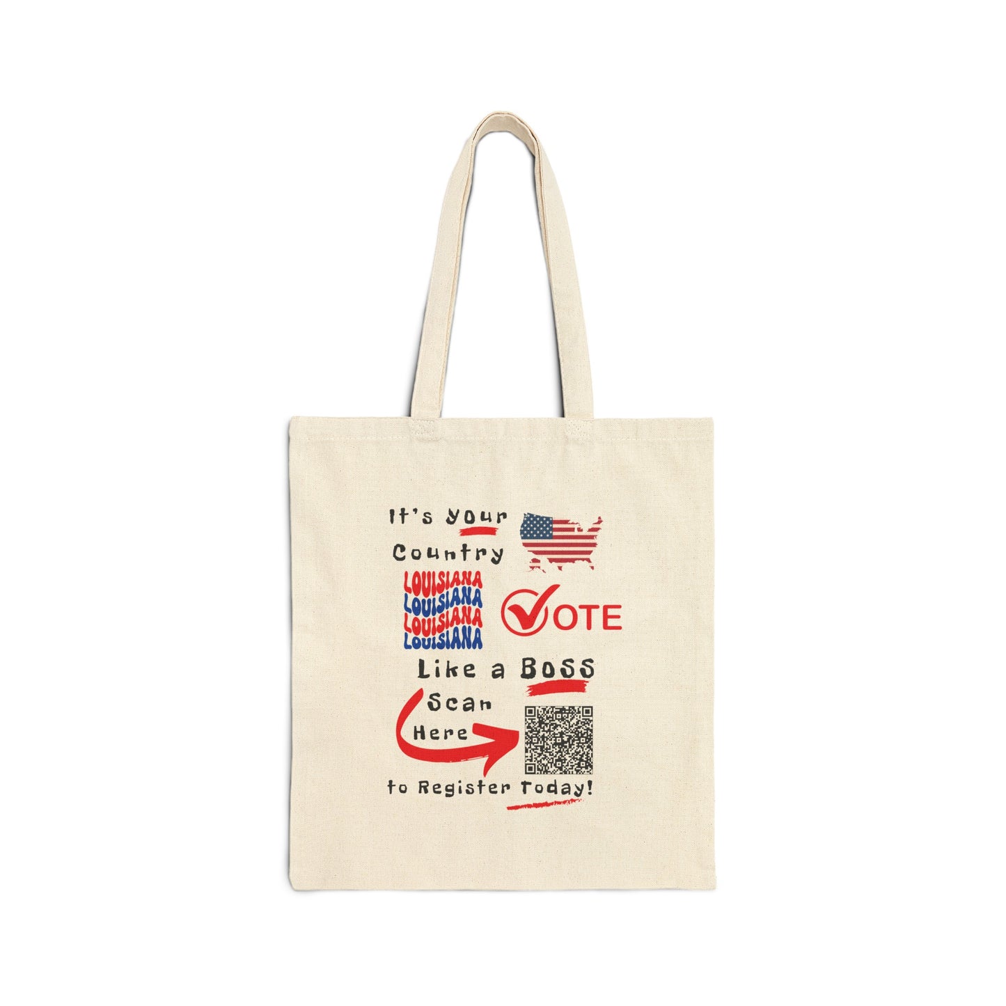 Louisiana Vote Like a Boss! Cotton Canvas Tote Bag