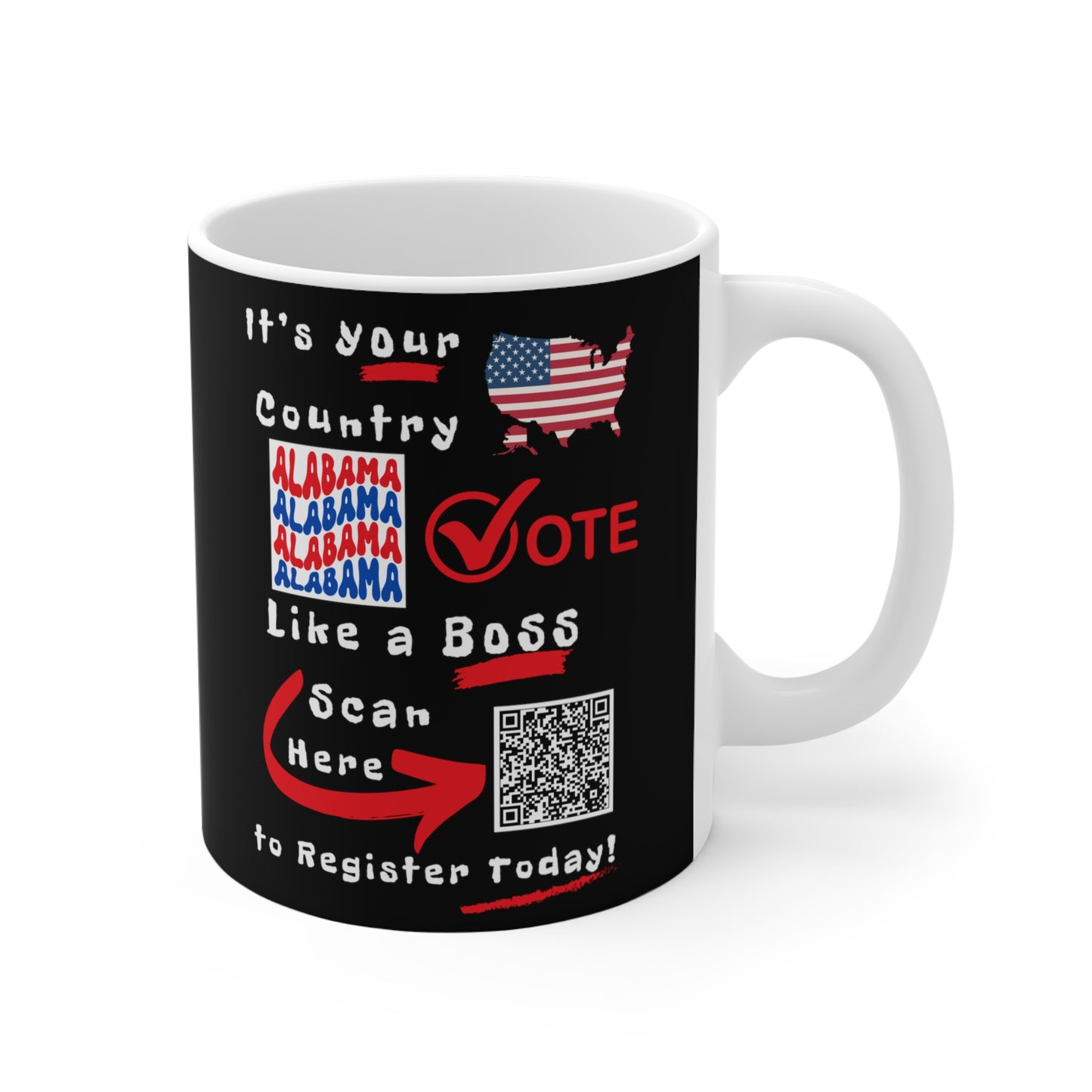 Alabama Vote Like a Boss! Mug - Black Background