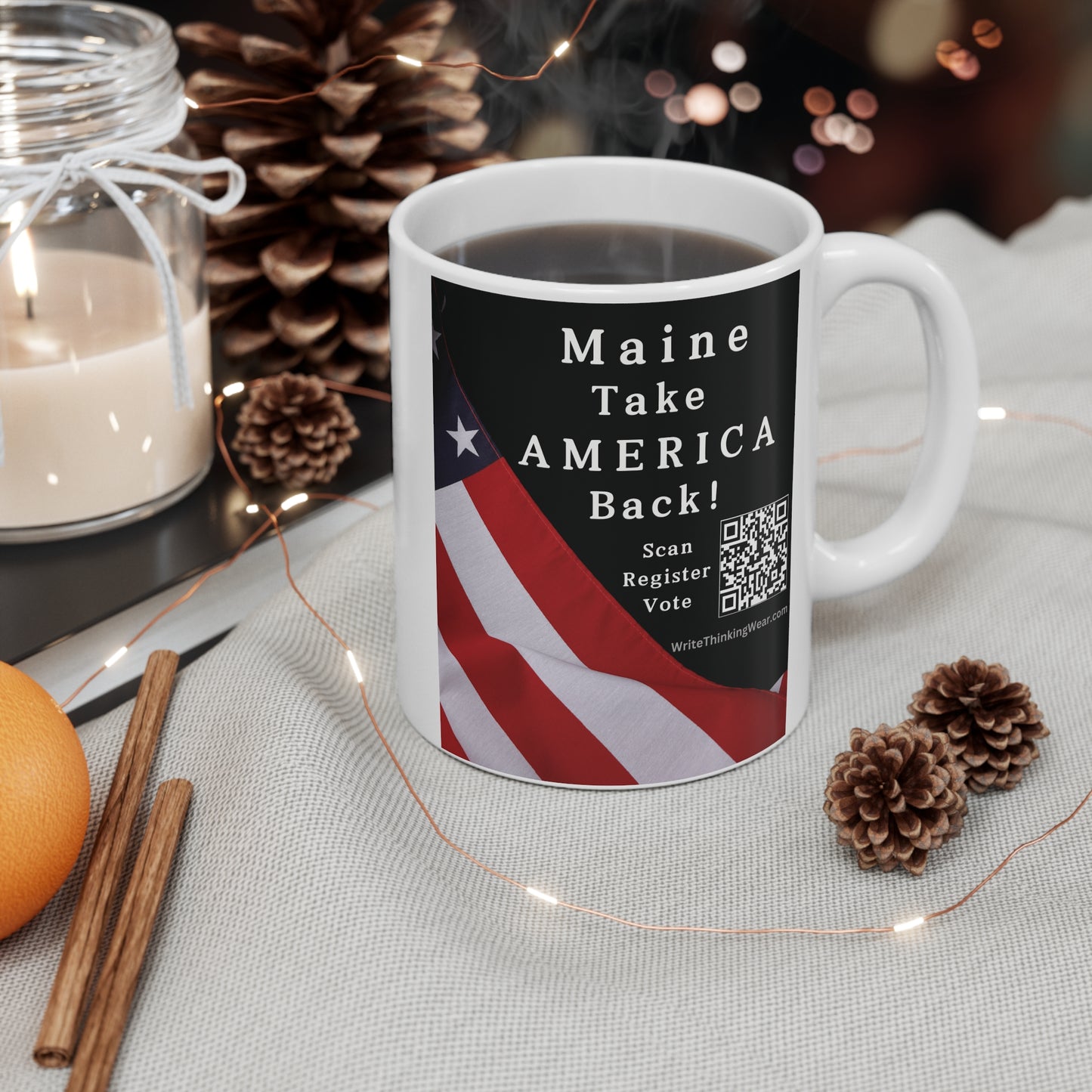 Maine Take America Back! Scan Register Vote Mug