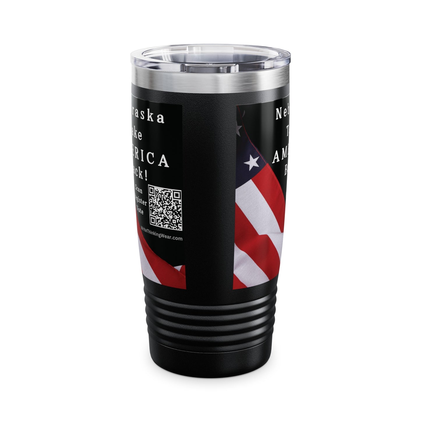 Nebraska Take America Back! Scan Register Vote Ringneck Tumbler, 20oz