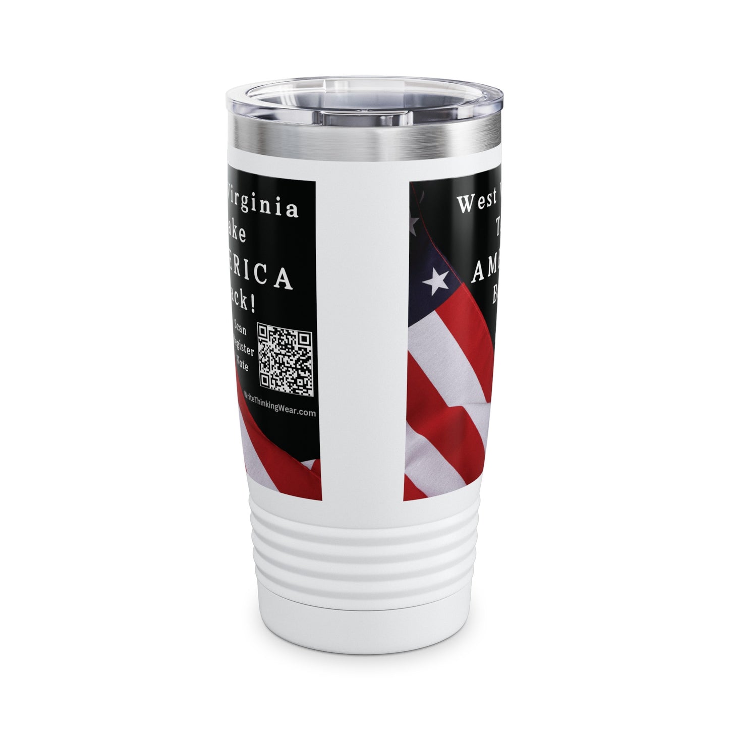 West Virginia Take America Back! Scan Register Vote Ringneck Tumbler, 20oz