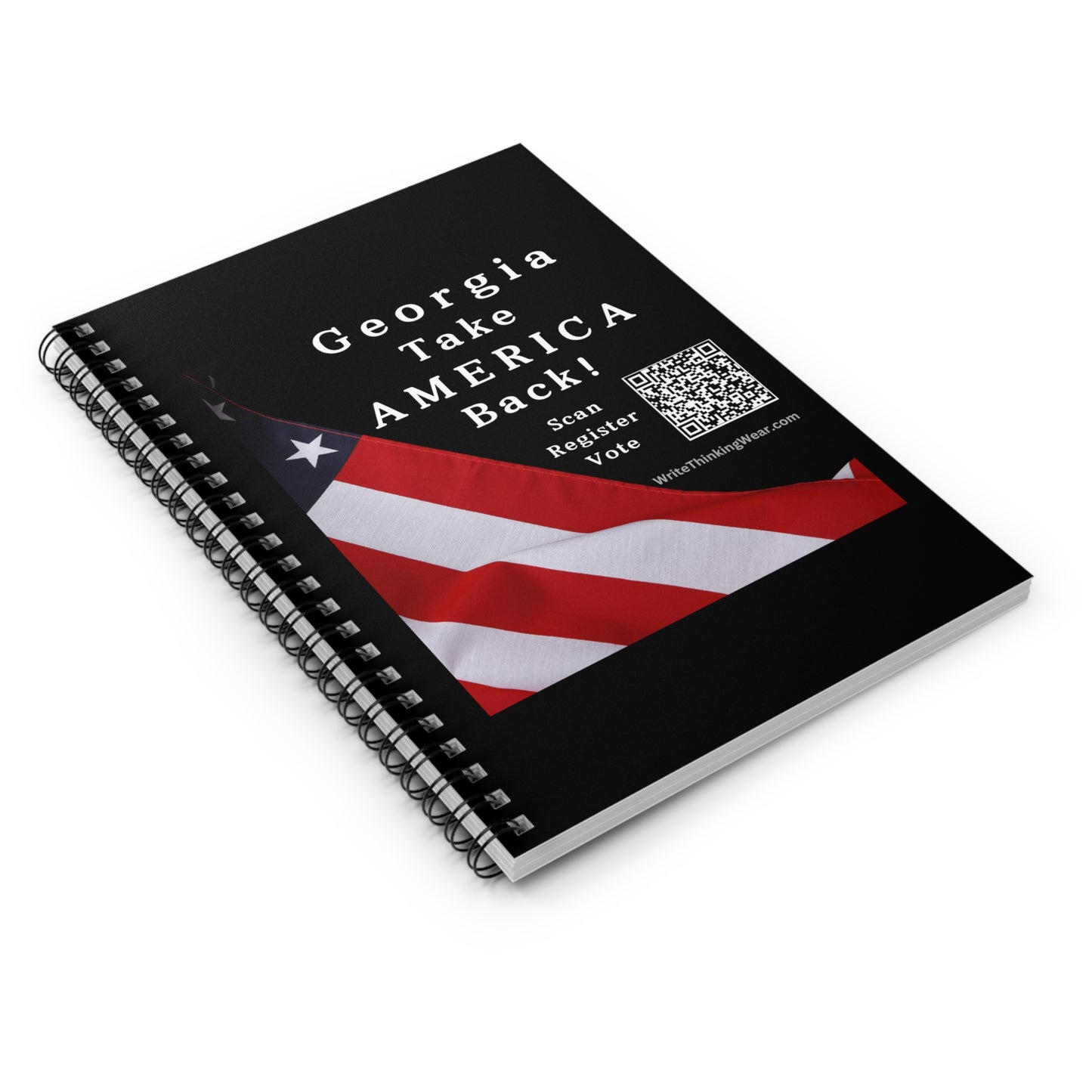 Georgia Take America Back! Scan Register Vote Spiral Notebook - Ruled Line