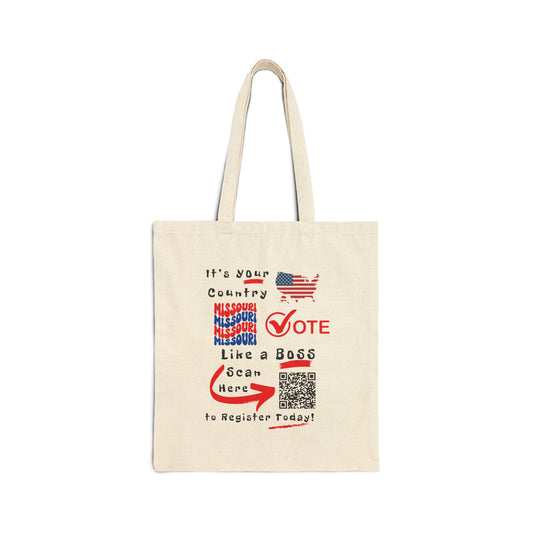 Missouri Vote Like a Boss! Cotton Canvas Tote Bag