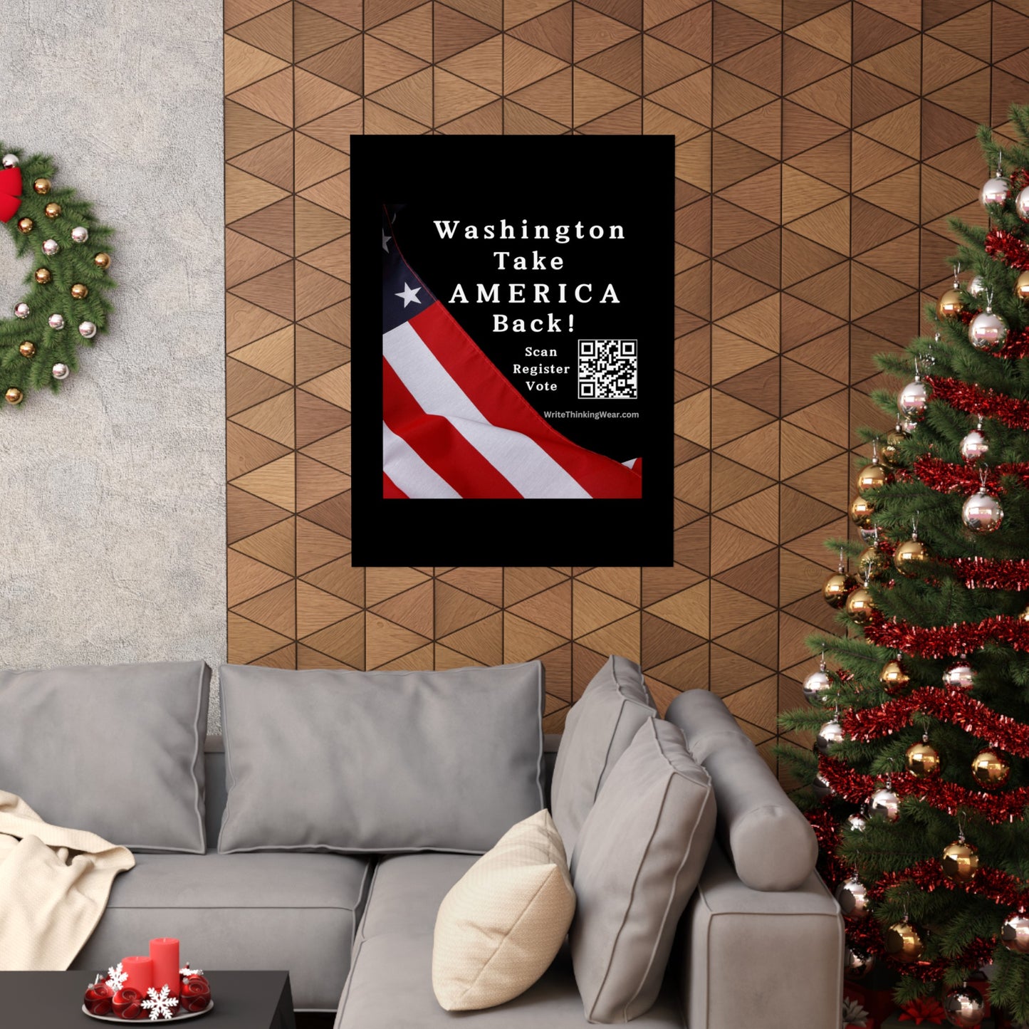 Washington Take America Back! Scan Register Vote Matte Vertical Poster