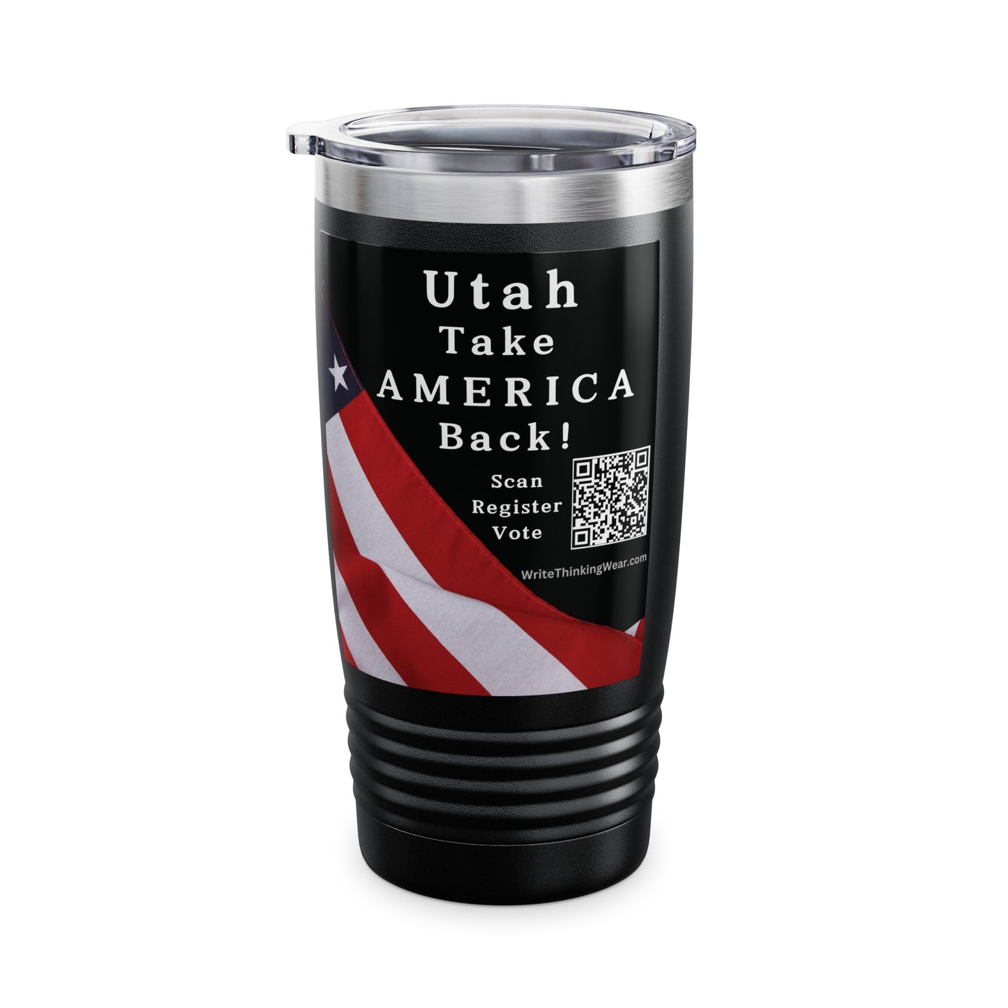 Utah Take America Back! Scan Register Vote Ringneck Tumbler, 20oz