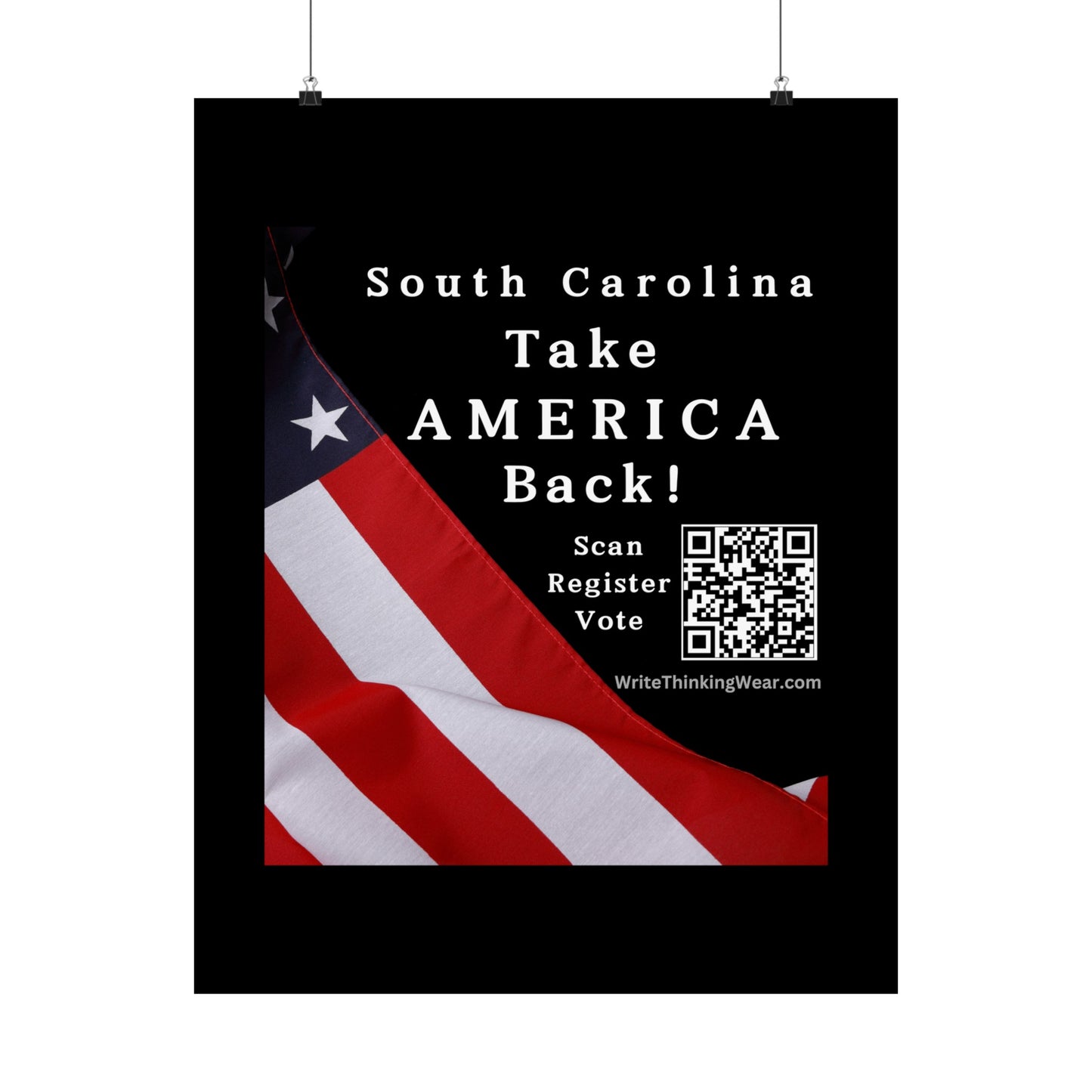 South Carolina Take America Back! Scan Register Vote Matte Vertical Poster