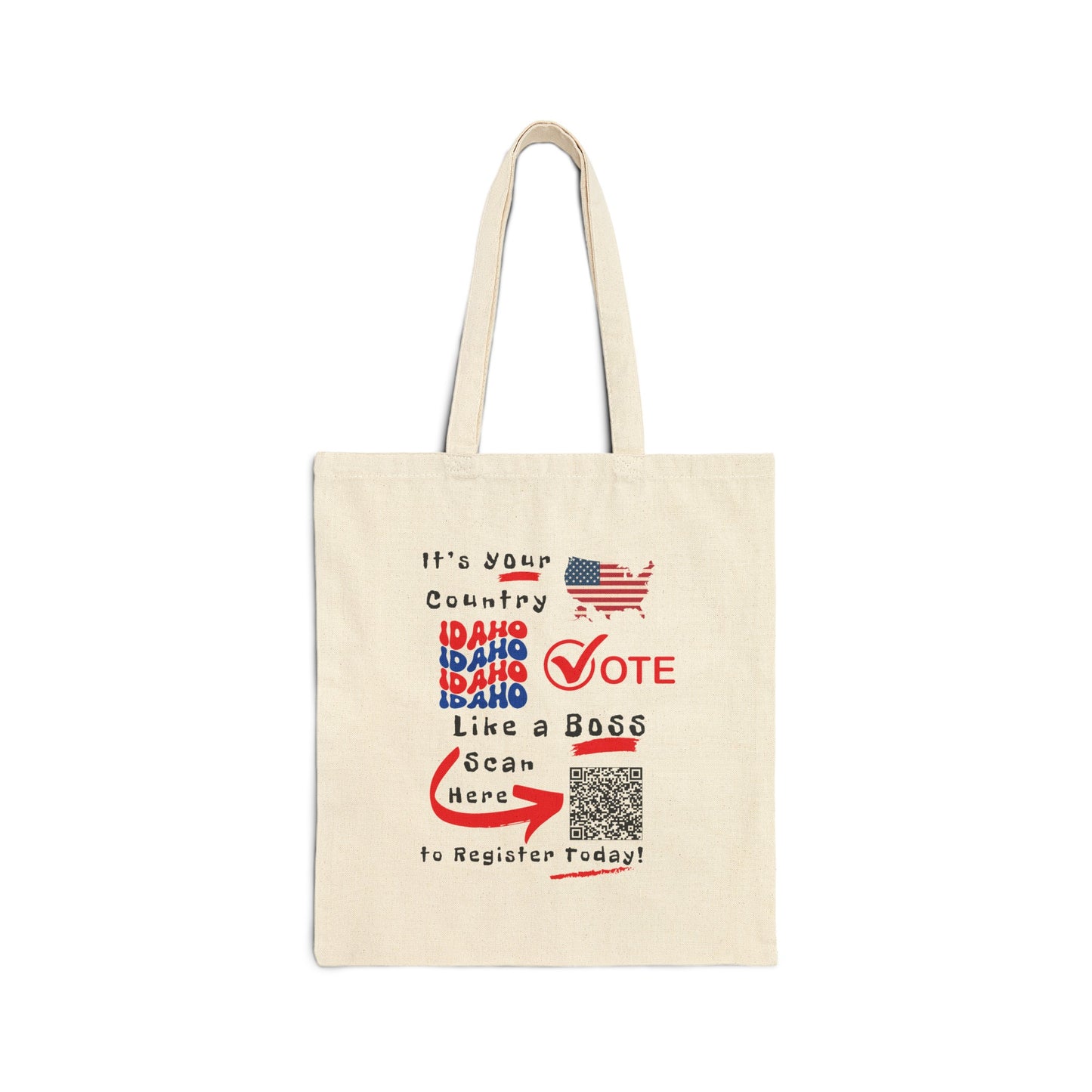 Idaho Vote Like a Boss! Cotton Canvas Tote Bag