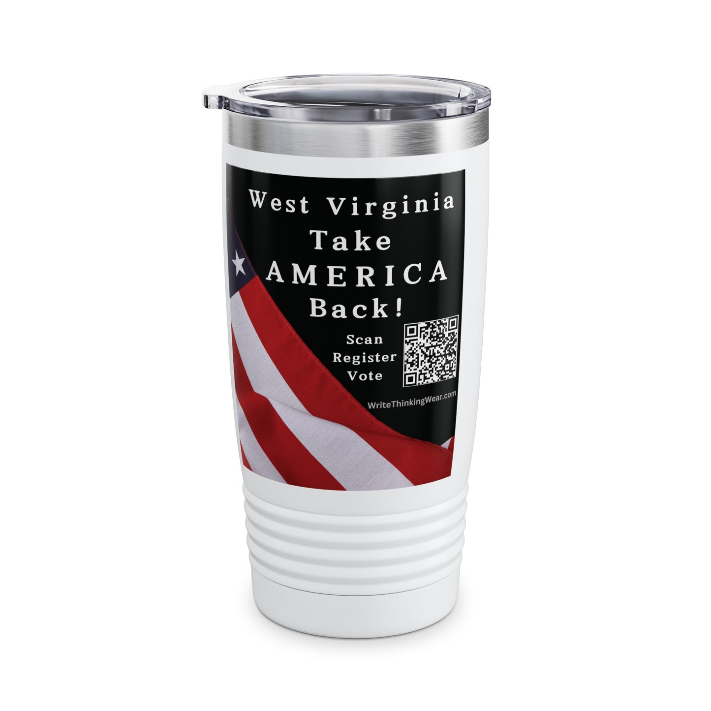 West Virginia Take America Back! Scan Register Vote Ringneck Tumbler, 20oz