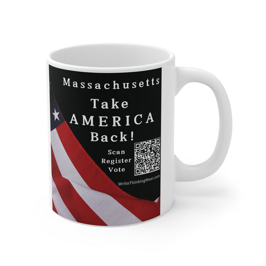 Massachusetts Take America Back! Scan Register Vote Mug