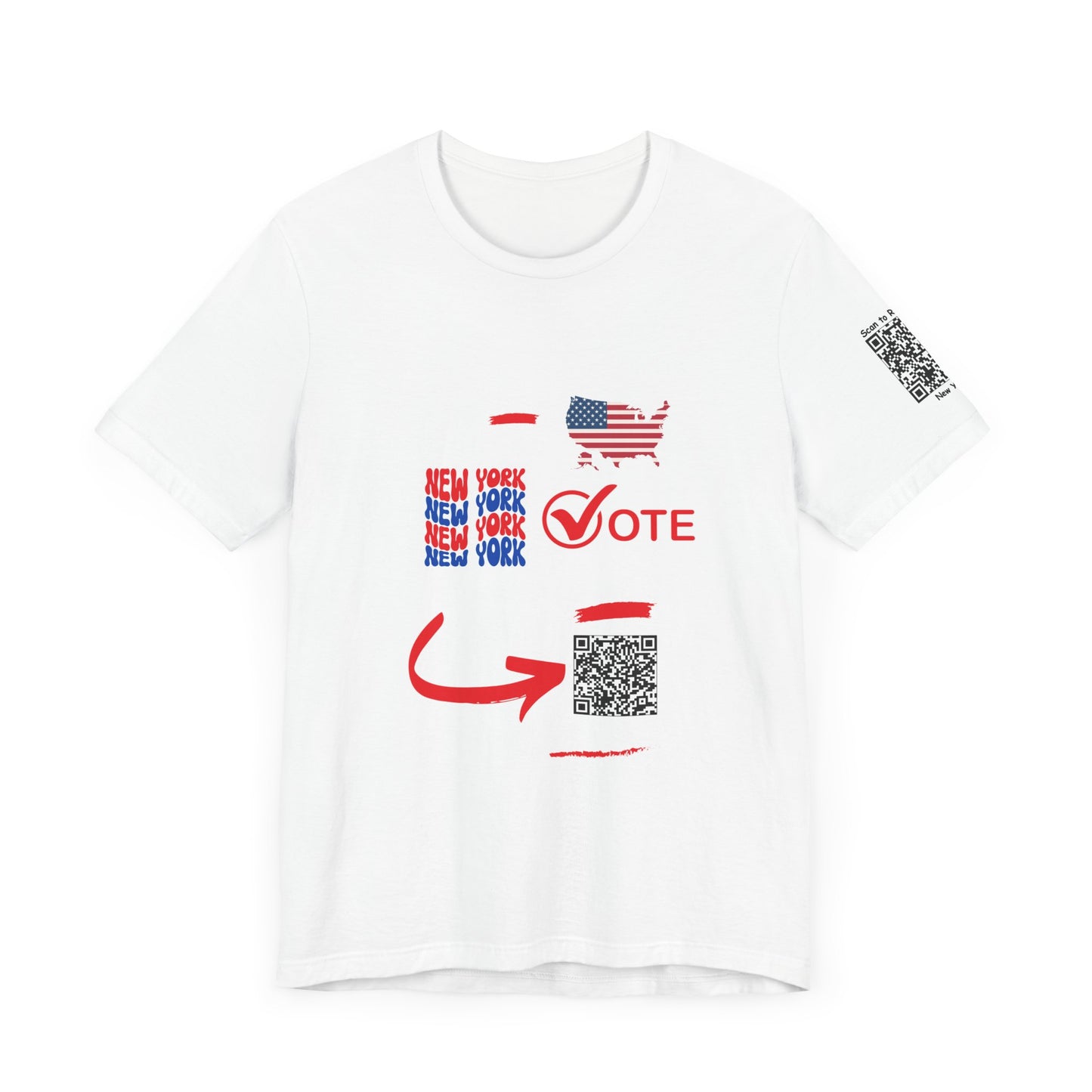 New York Vote Like a Boss! Red White 'n Blue With Sleeve QR