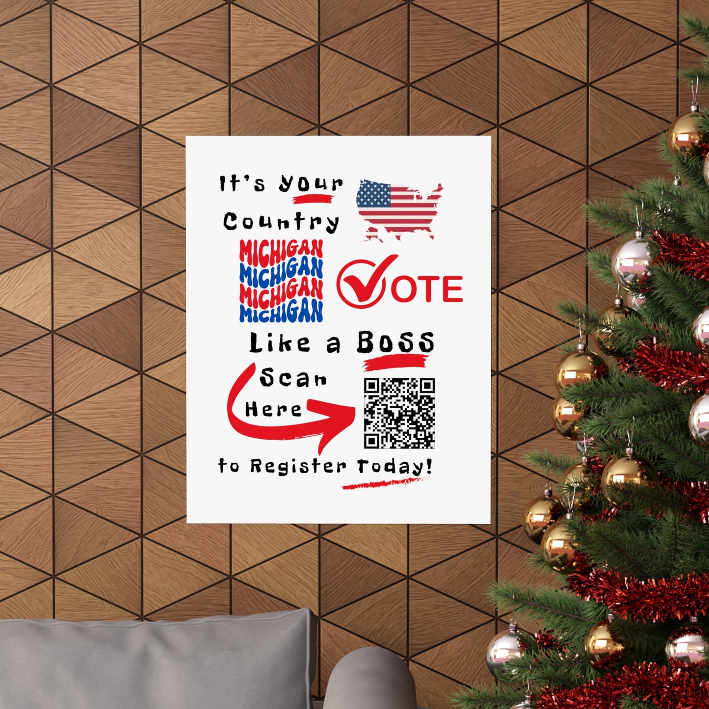 Michigan Vote Like a Boss! Matte Vertical Posters