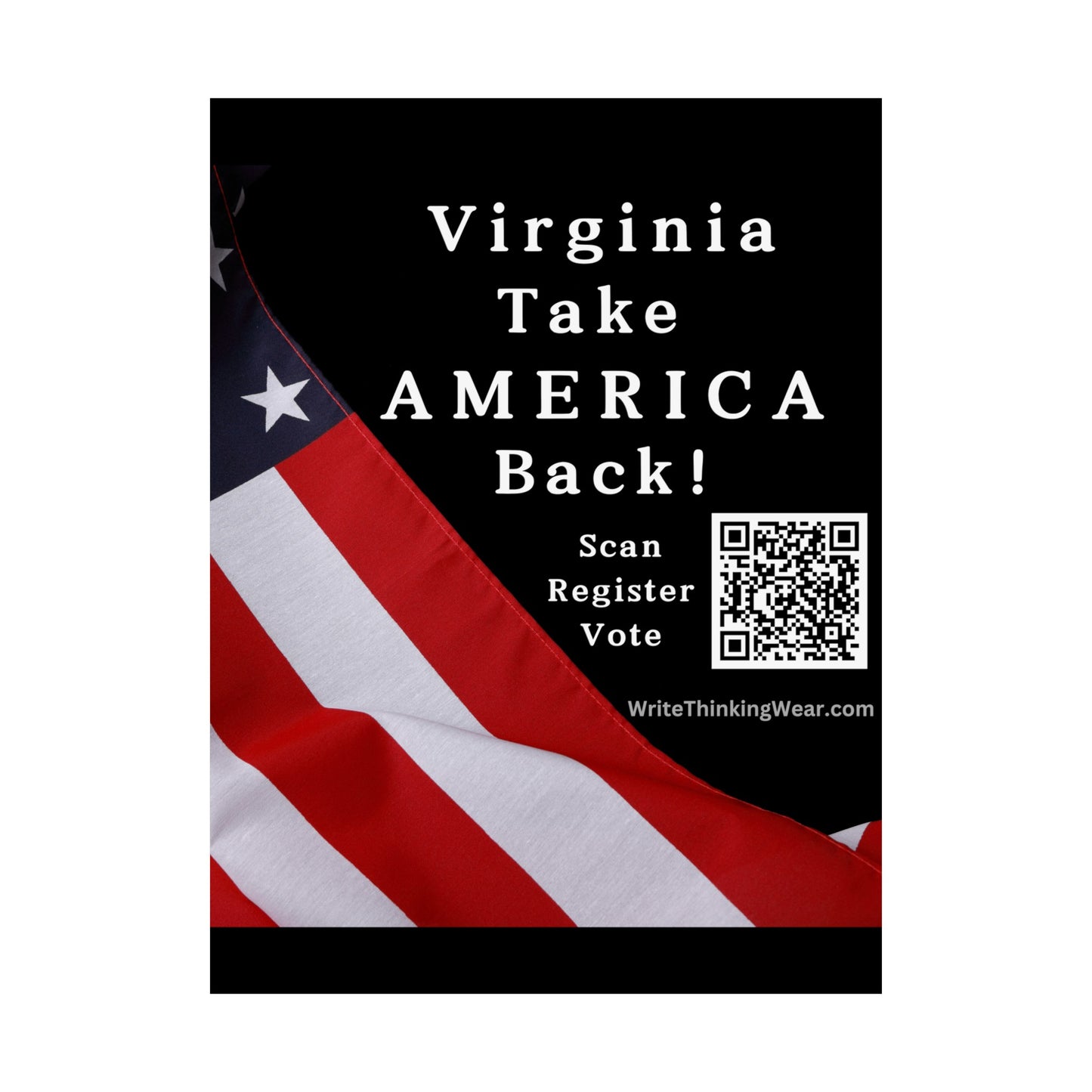 Virginia Take America Back! Scan Register Vote Matte Vertical Poster