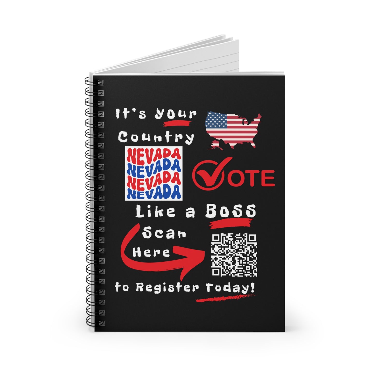 Nevada Vote Like a Boss! Spiral Notebook - Ruled Line