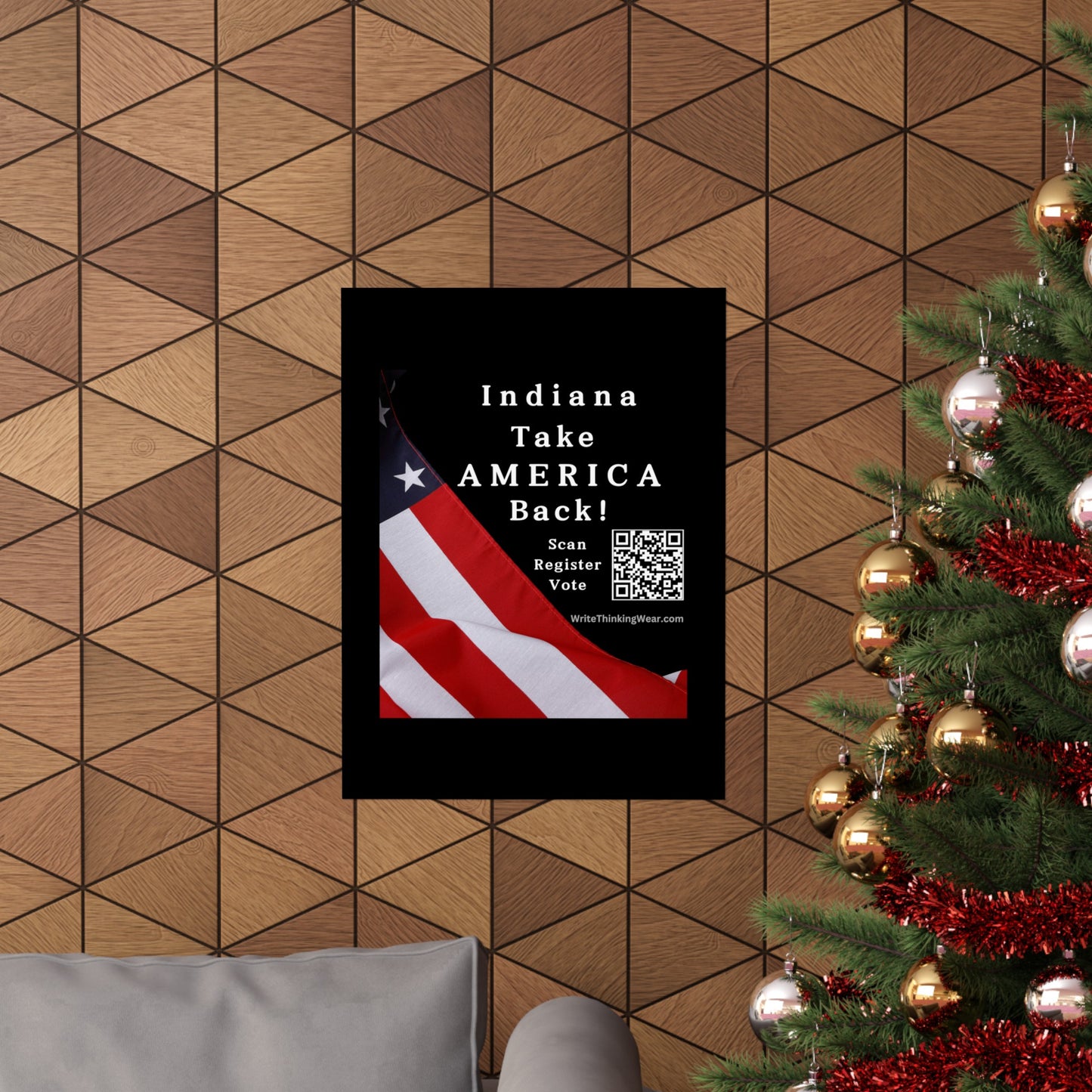 Indiana Take America Back! Scan Register Vote Matte Vertical Poster