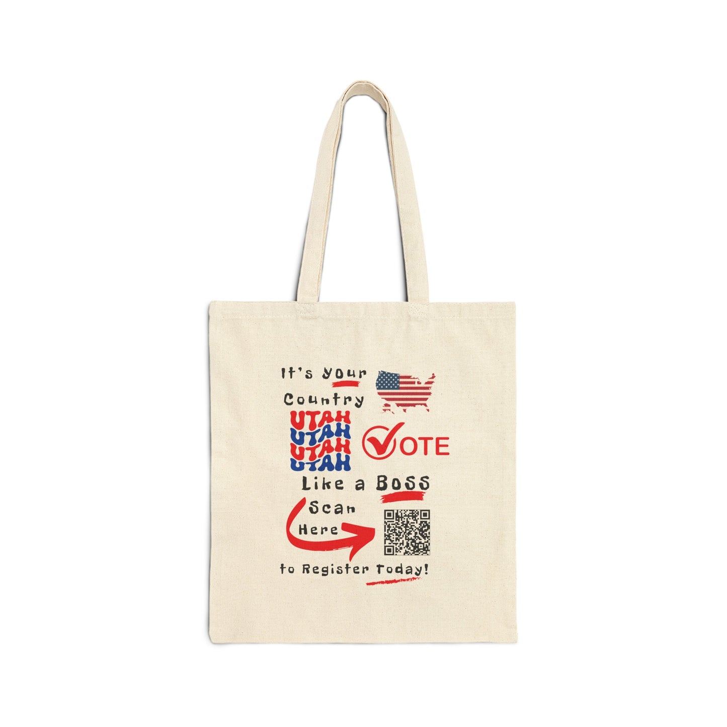 Utah Vote Like a Boss! Cotton Canvas Tote Bag