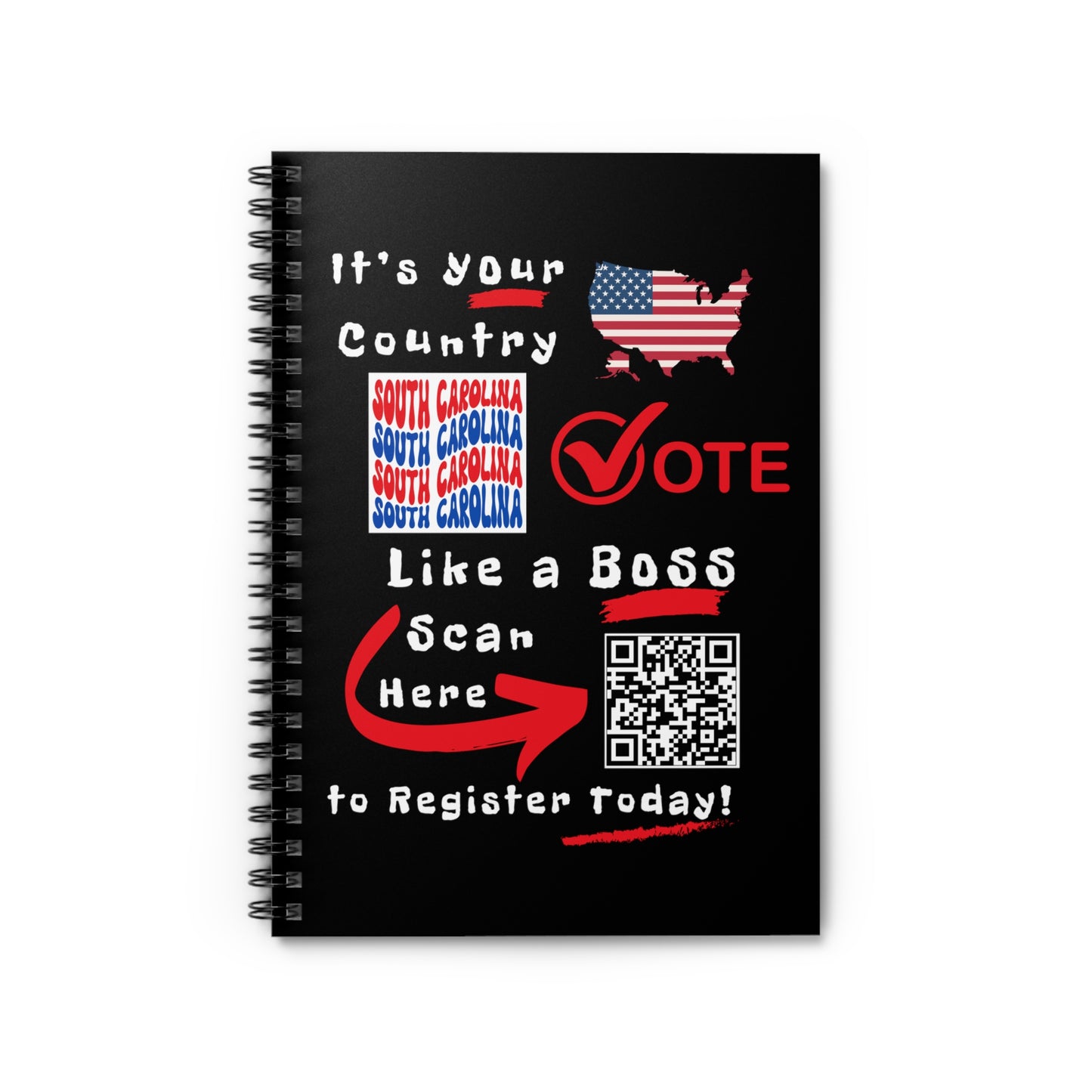 South Carolina Vote Like a Boss! Spiral Notebook - Ruled Line