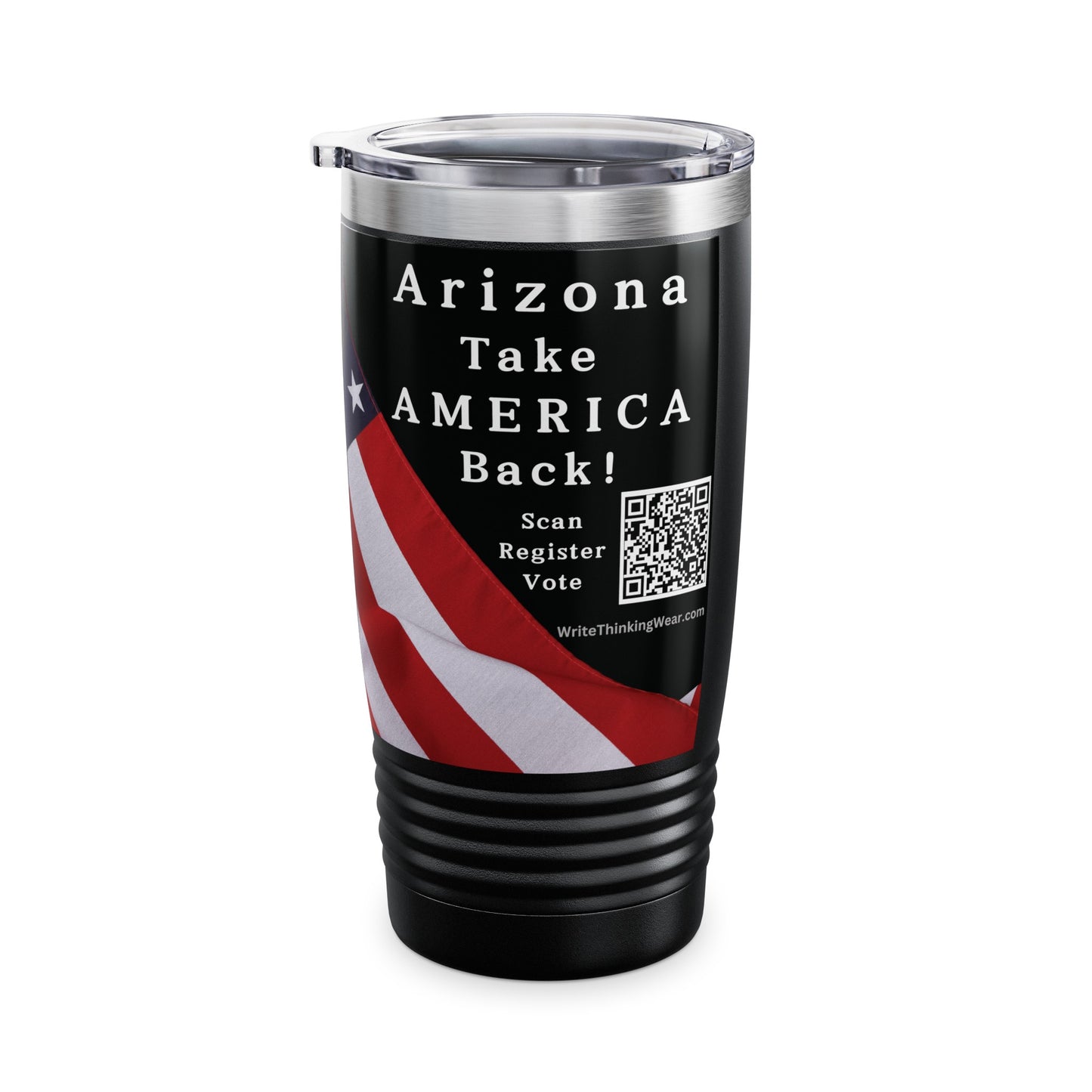 Arizona Take America Back! Scan Register Vote Ringneck Tumbler, 20oz