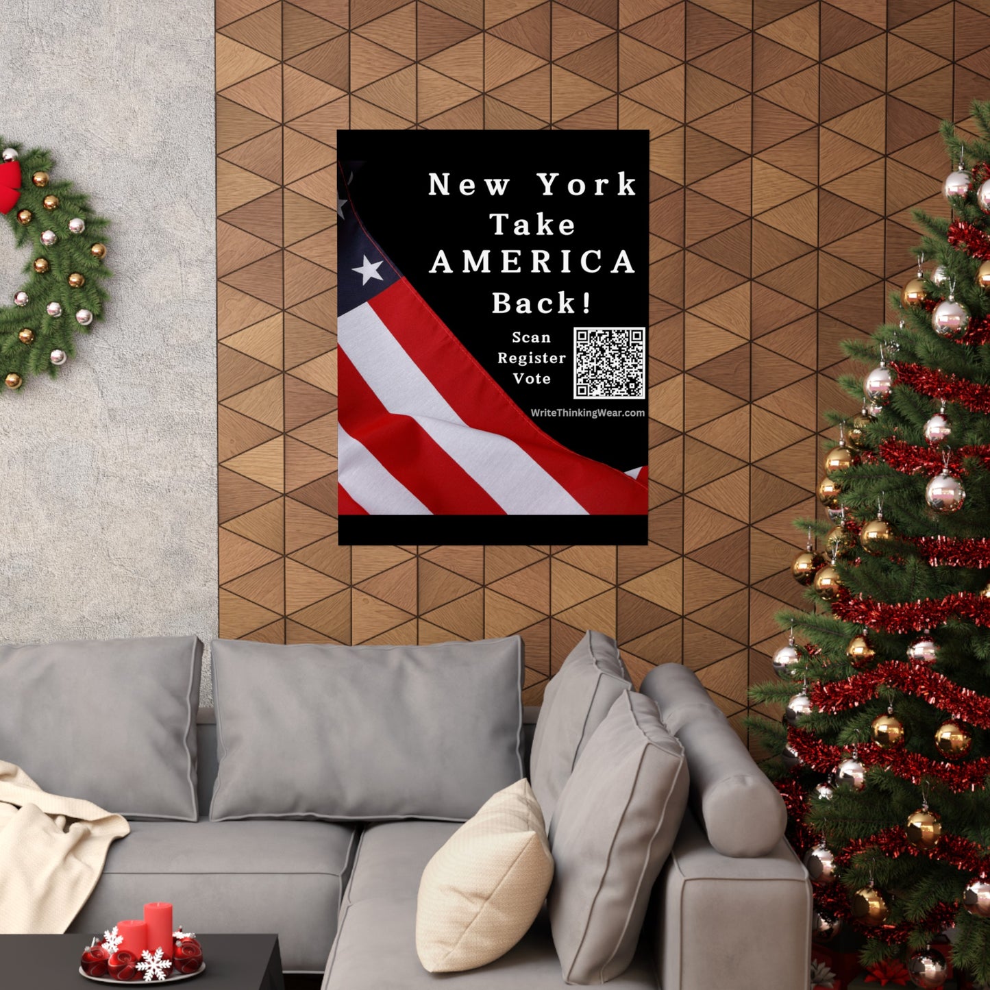 New York Take America Back! Scan Register Vote Matte Vertical Poster