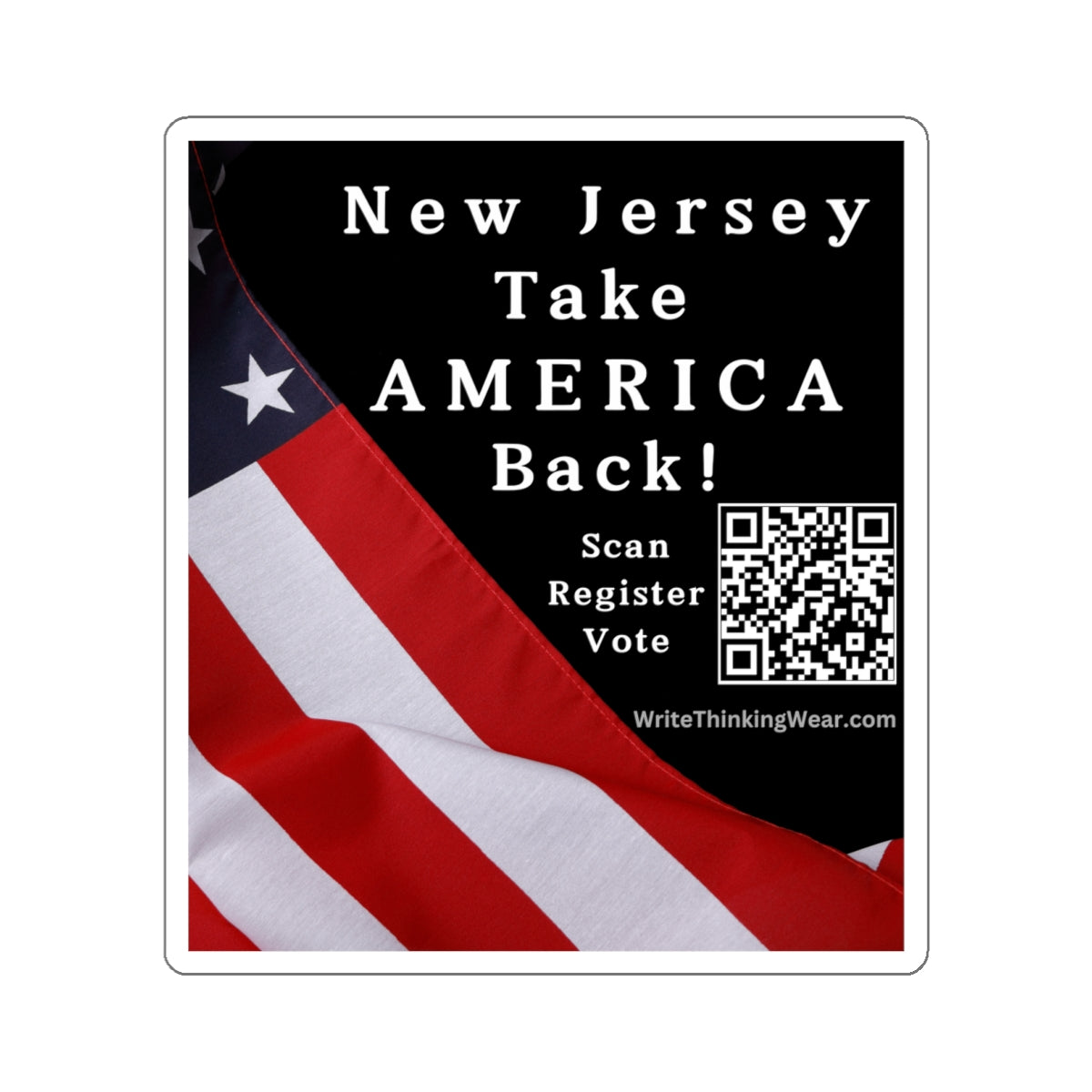 New Jersey - Take America Back! With Scan Register Vote Stickers