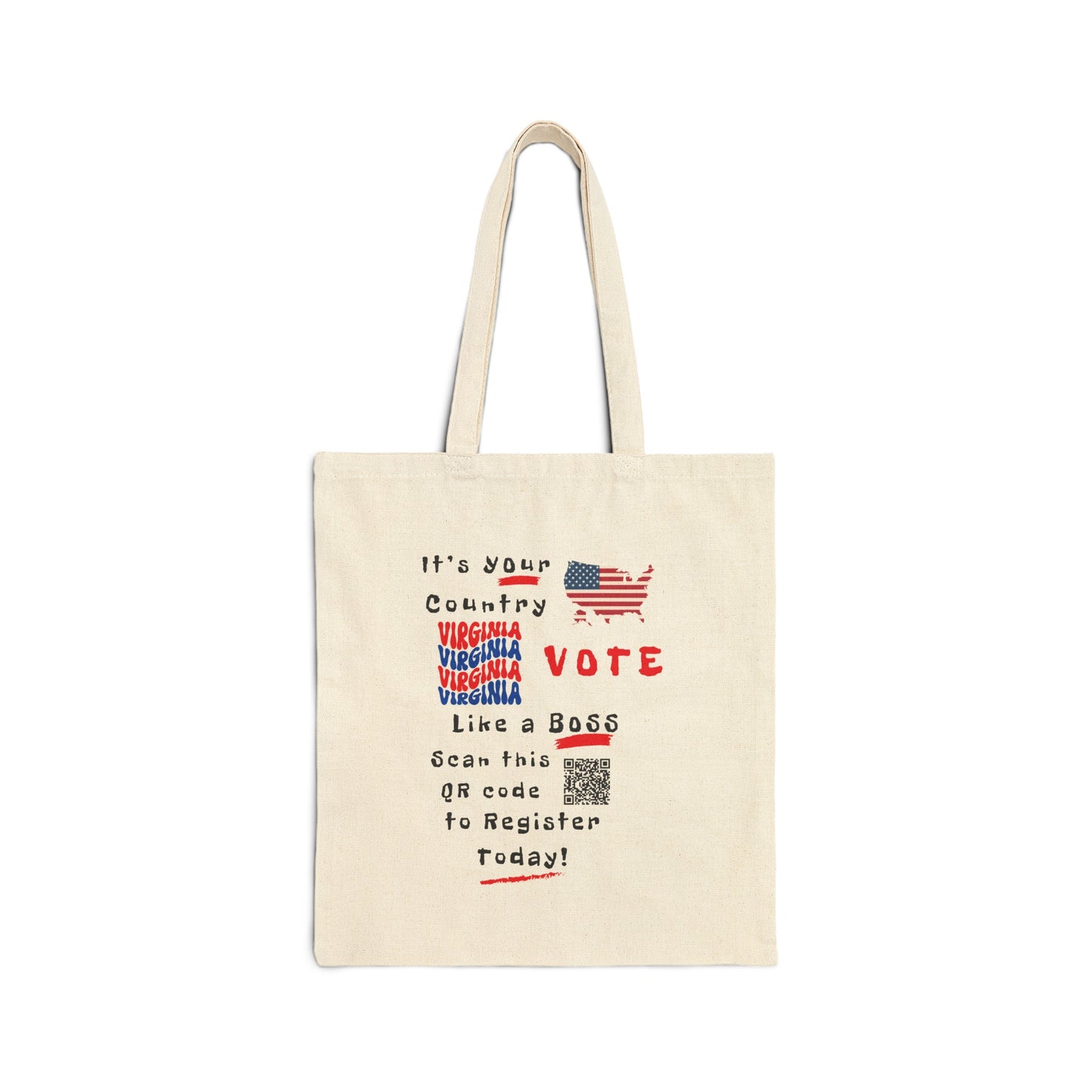 Virginia Vote Like a Boss Cotton Canvas Tote Bag