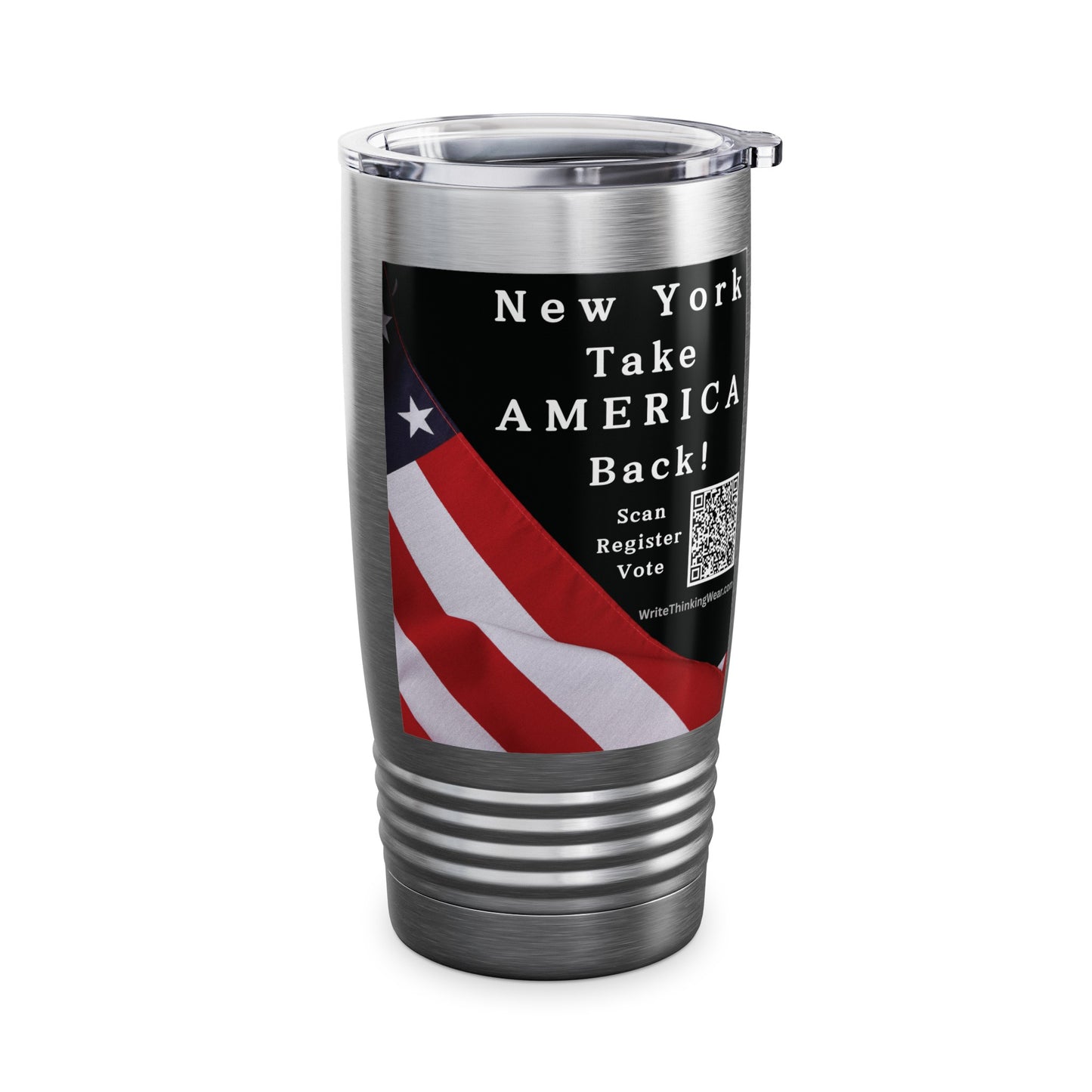 New York Take America Back! Scan Register Vote Ringneck Tumbler, 20oz