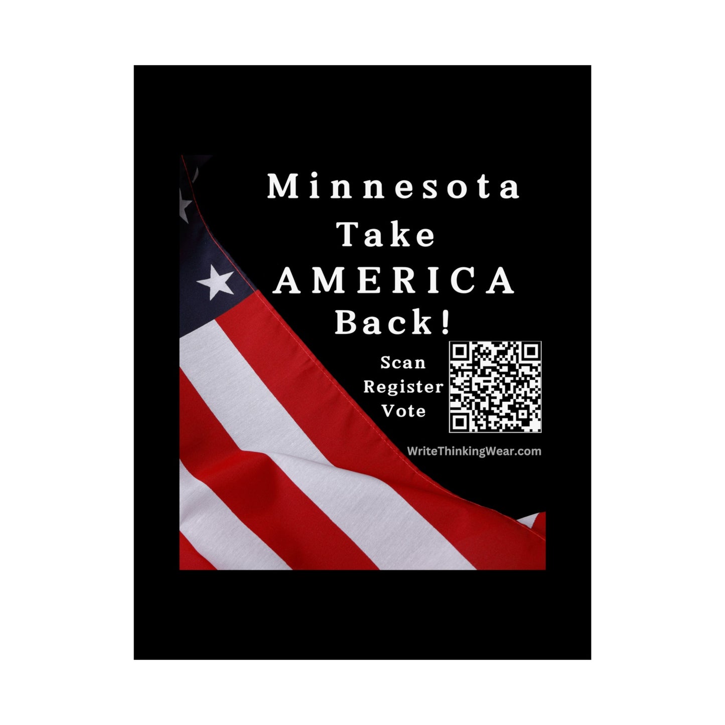 Minnesota Take America Back! Scan Register Vote Matte Vertical Poster