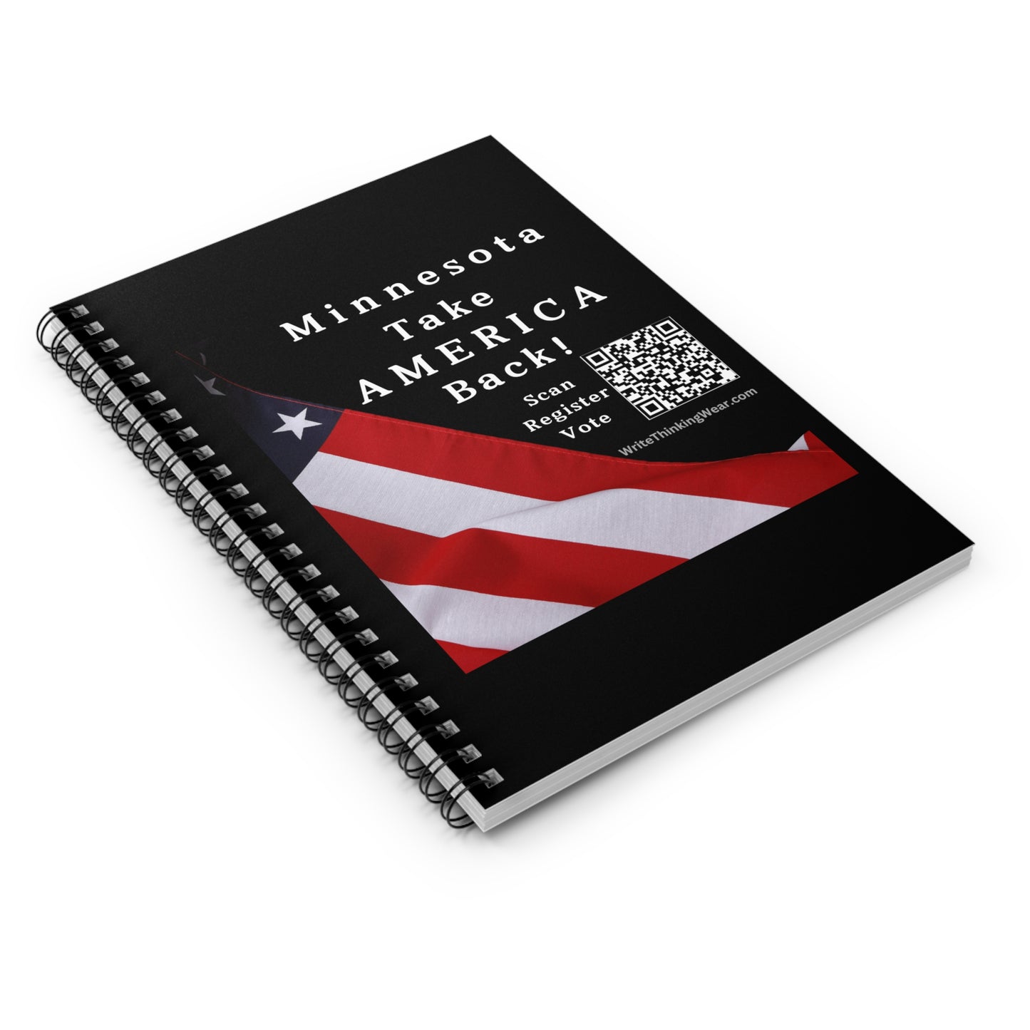 Minnesota Take America Back! Scan Register Vote Spiral Notebook - Ruled Line