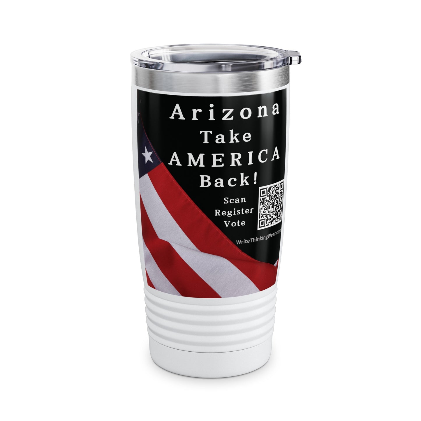 Arizona Take America Back! Scan Register Vote Ringneck Tumbler, 20oz