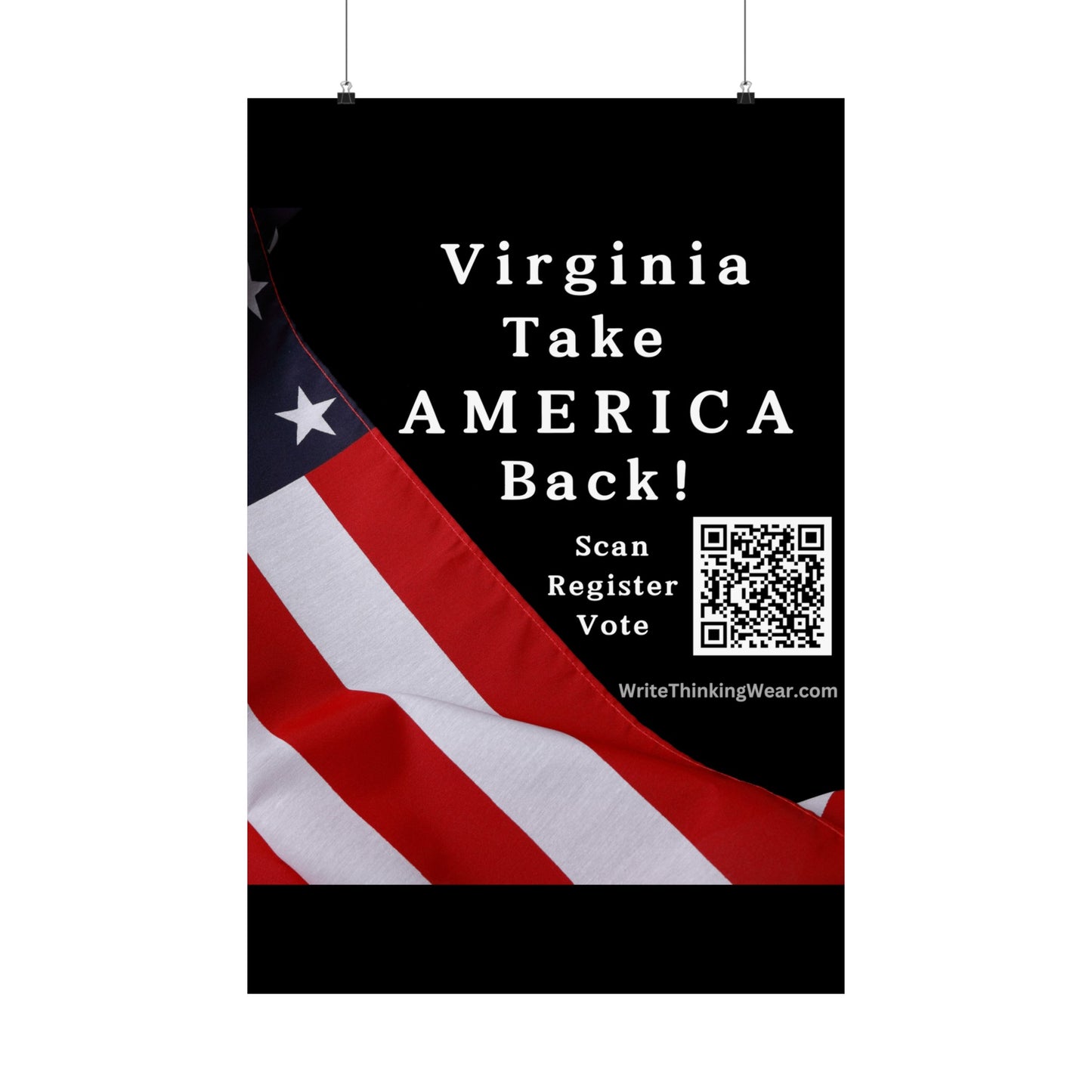 Virginia Take America Back! Scan Register Vote Matte Vertical Poster