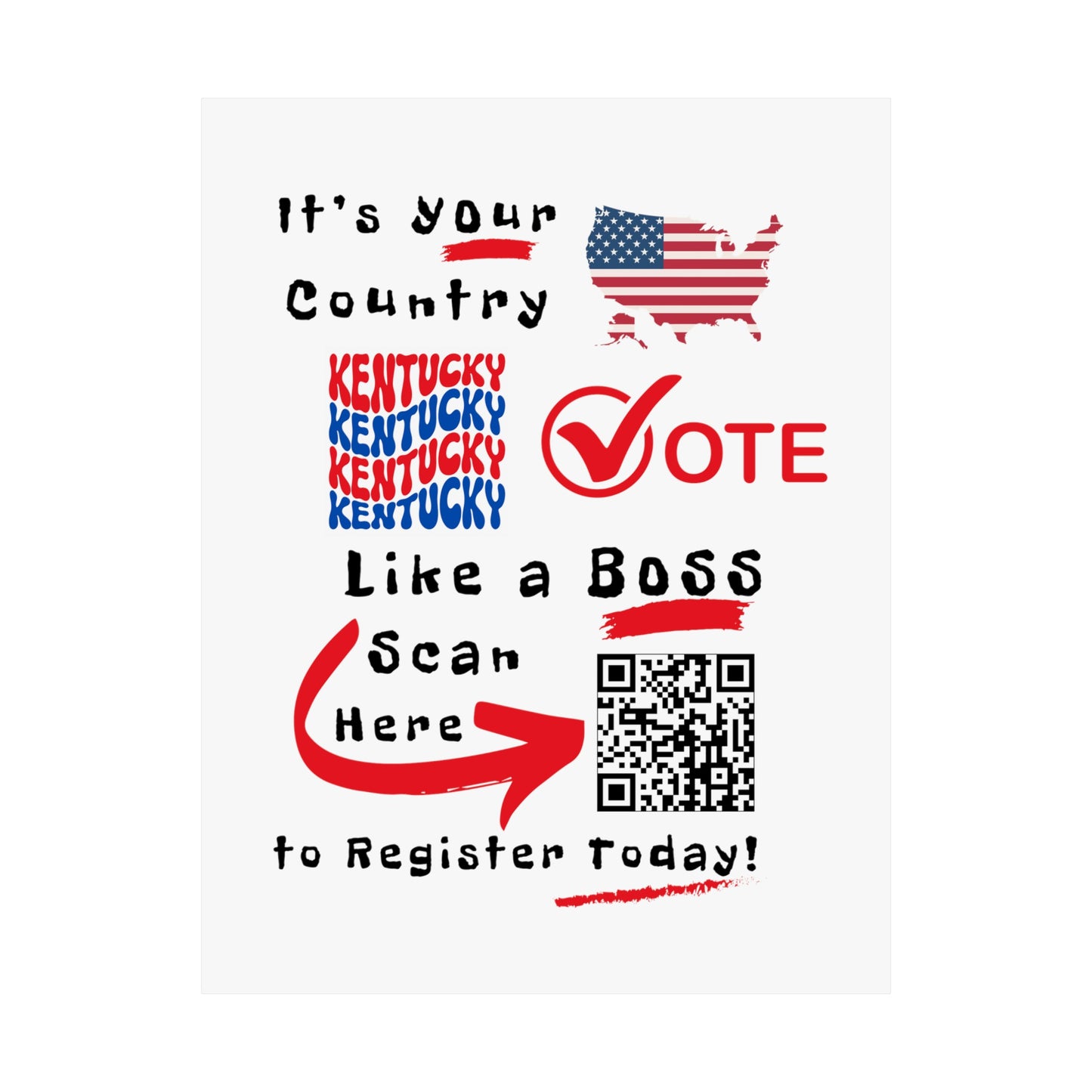 Kentucky Vote Like a Boss! Matte Vertical Posters