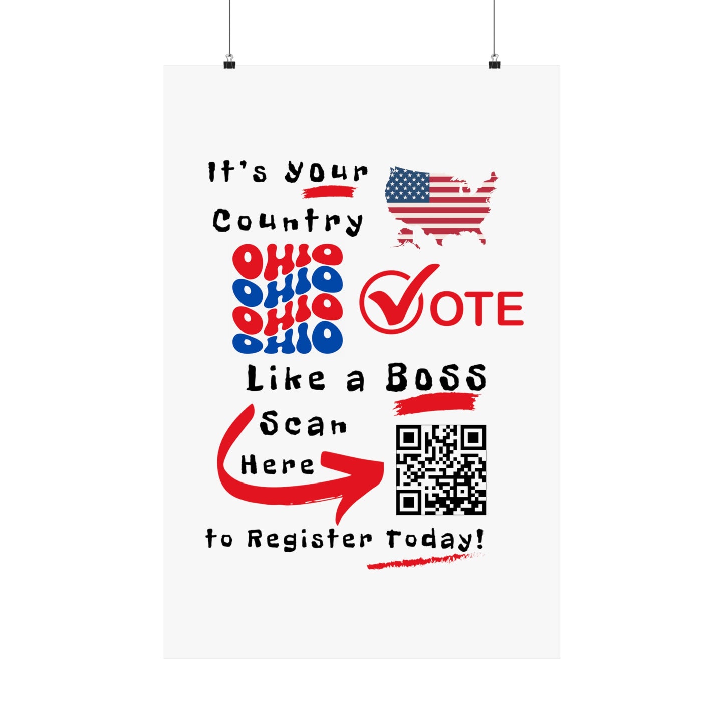 Ohio Vote Like a Boss! Matte Vertical Posters