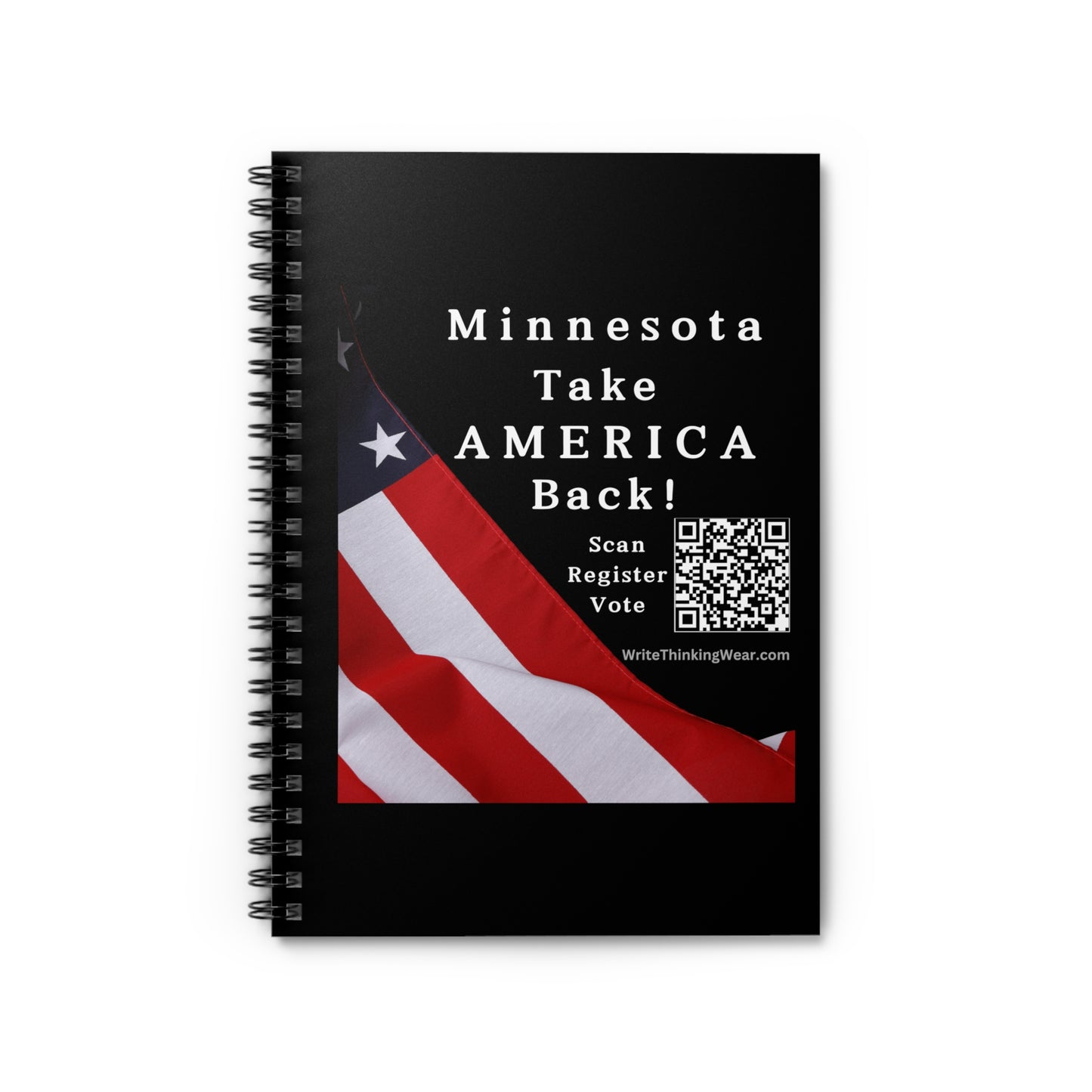 Minnesota Take America Back! Scan Register Vote Spiral Notebook - Ruled Line