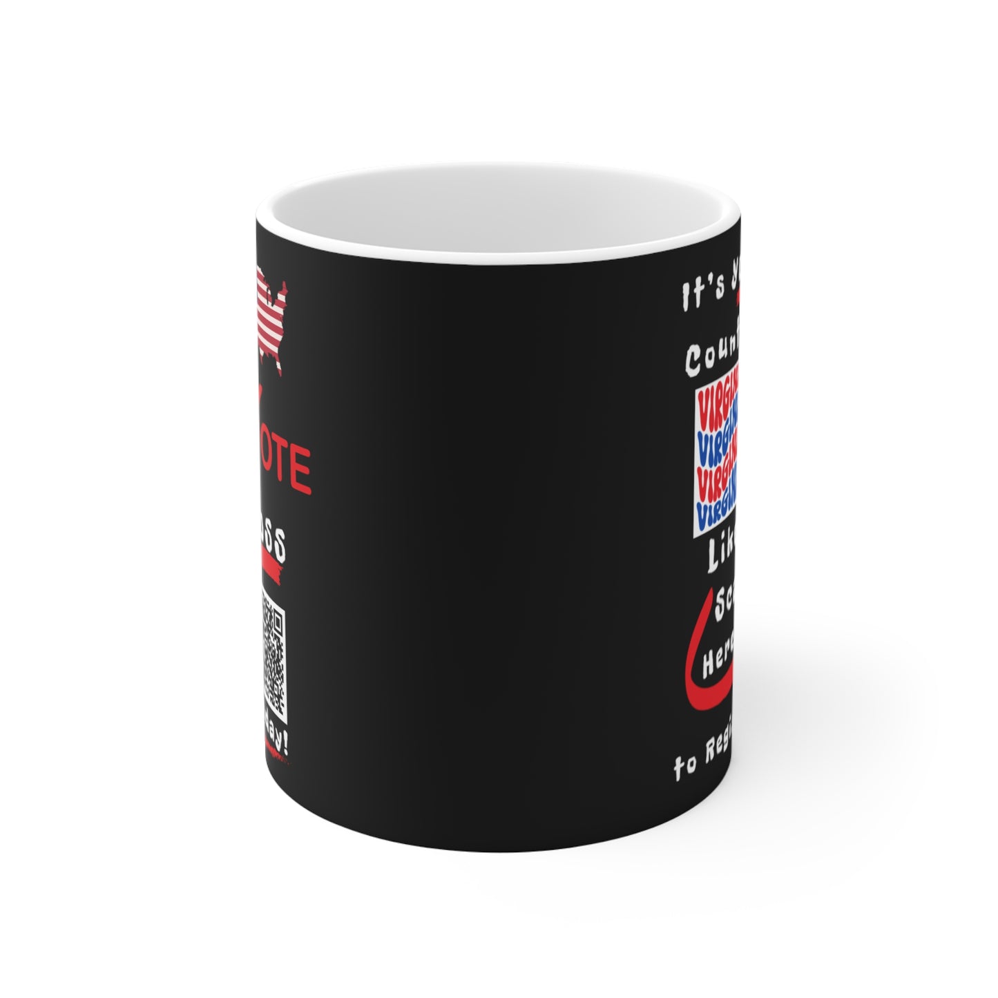 Virginia Vote Like a BossMug - Black Background 11oz