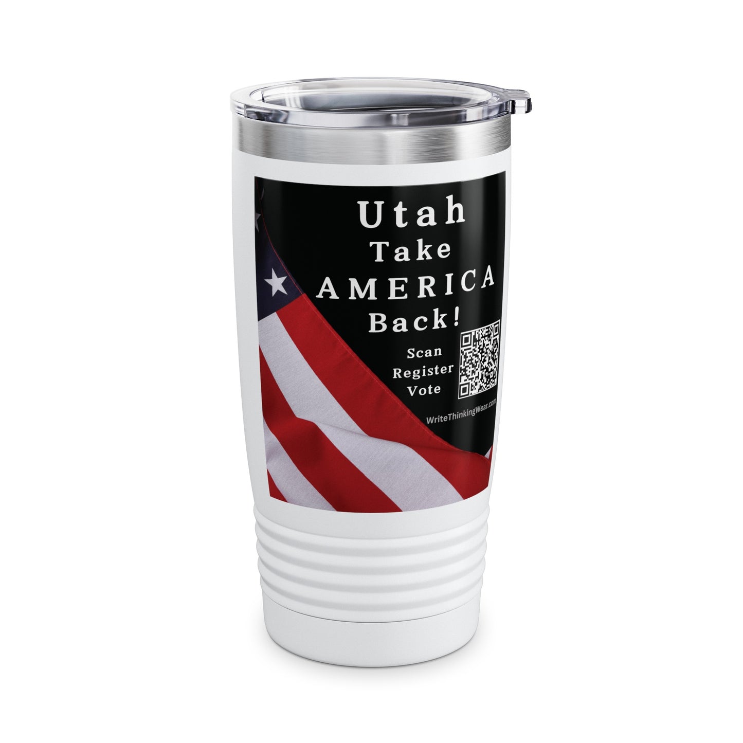 Utah Take America Back! Scan Register Vote Ringneck Tumbler, 20oz