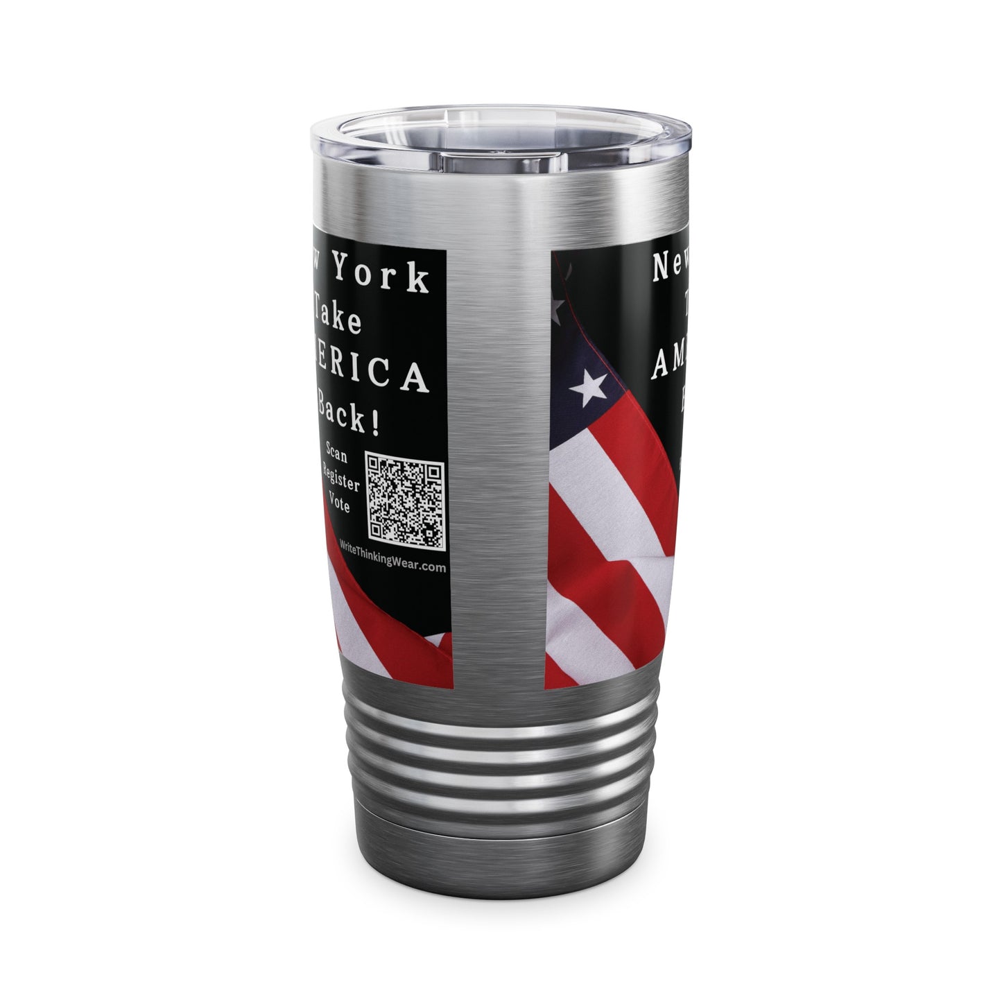 New York Take America Back! Scan Register Vote Ringneck Tumbler, 20oz