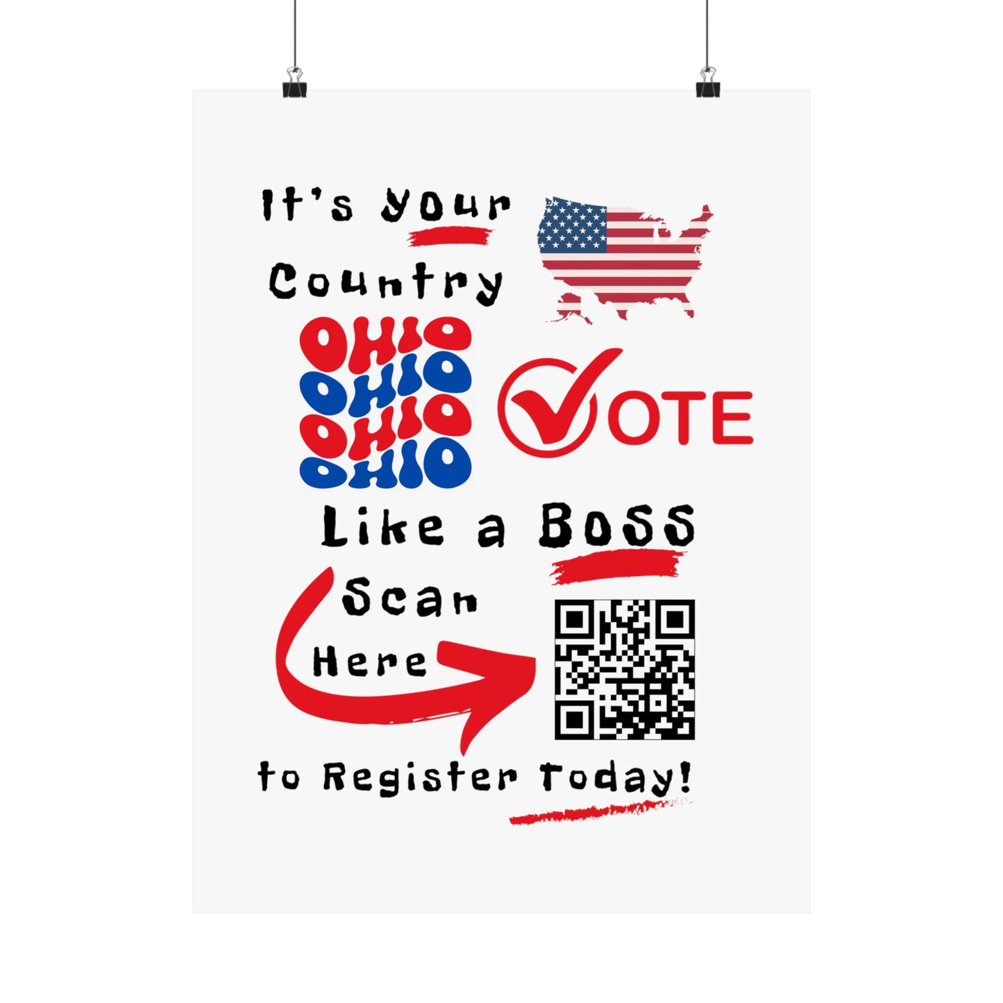 Ohio Vote Like a Boss! Matte Vertical Posters