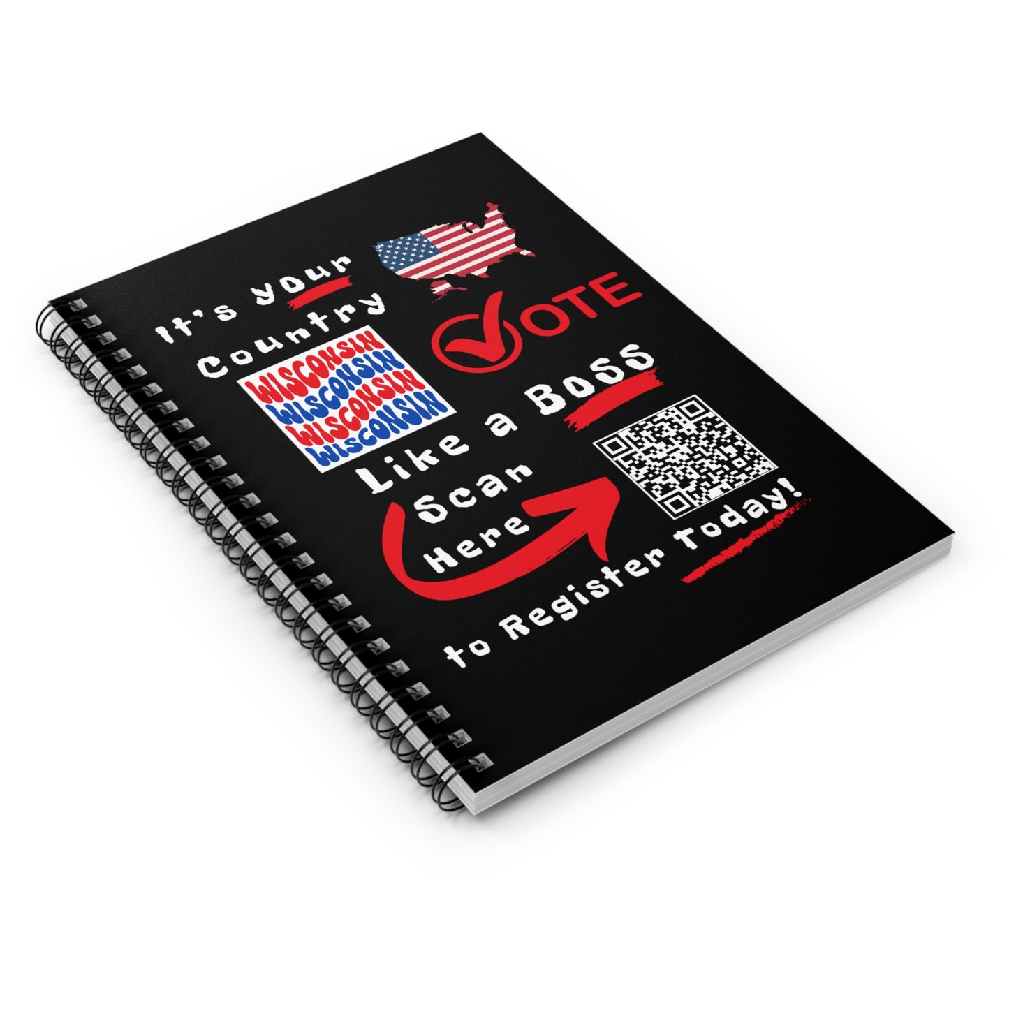 Wisconsin Vote Like a Boss! Spiral Notebook - Ruled Line