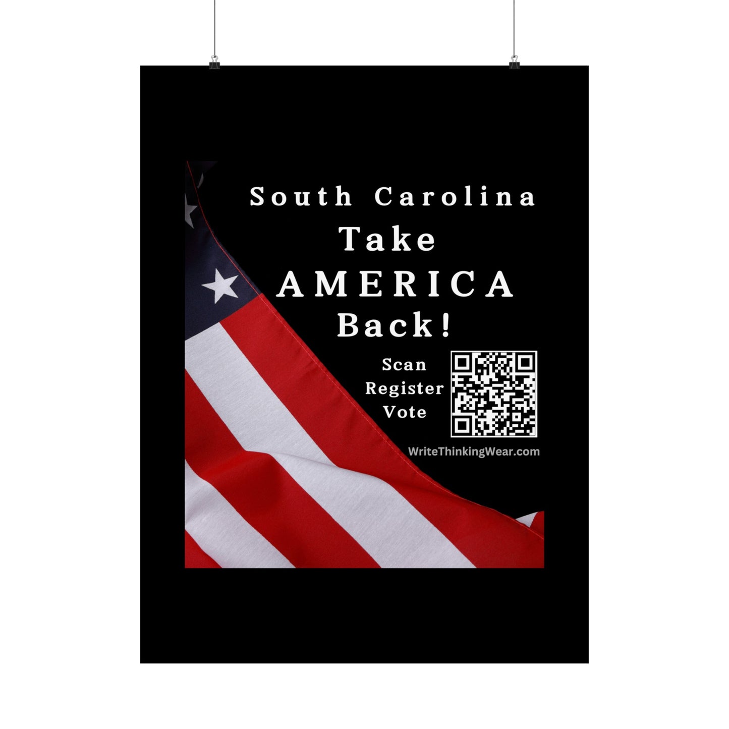 South Carolina Take America Back! Scan Register Vote Matte Vertical Poster