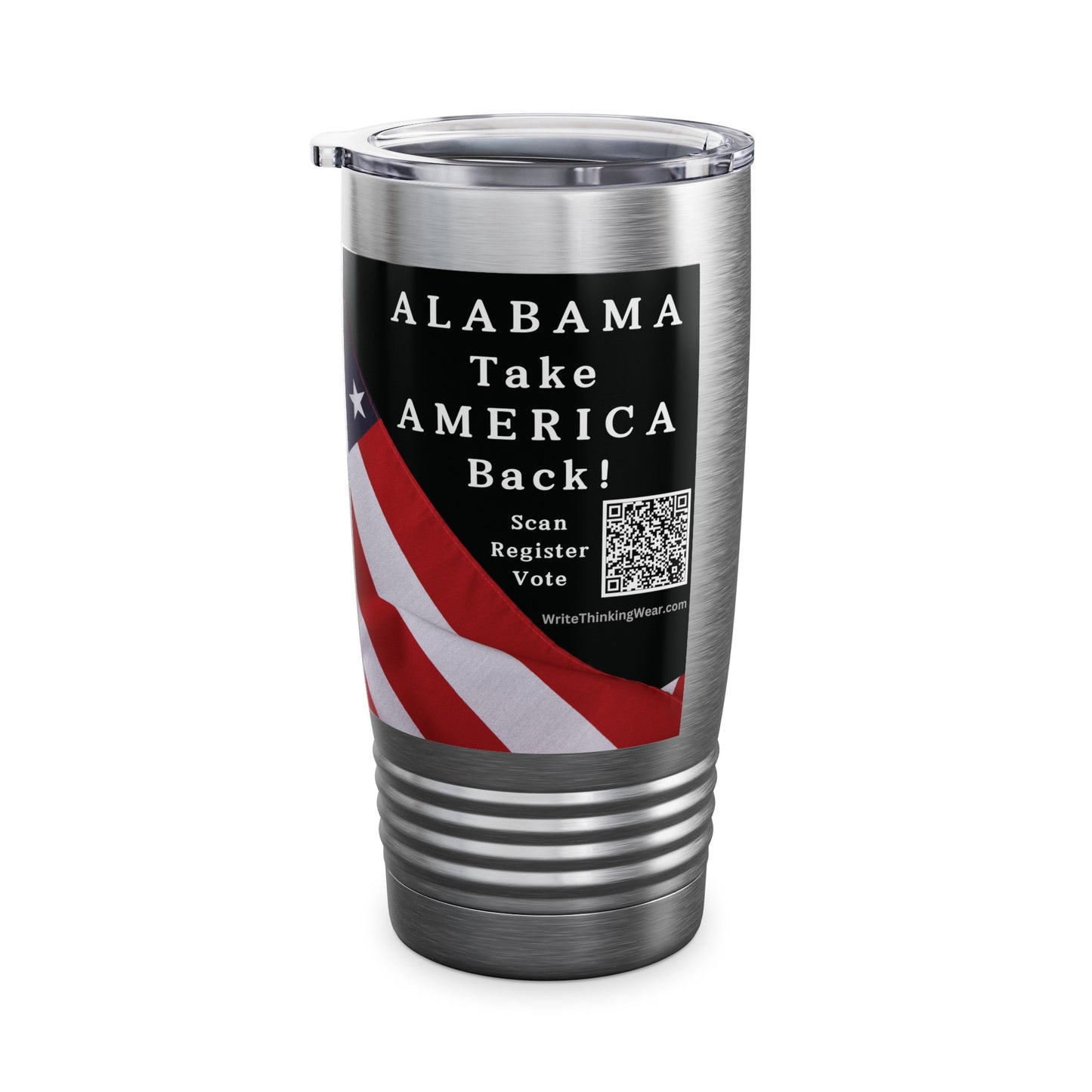 Alabama Take America Back! Scan Register Vote Ringneck Tumbler, 20oz