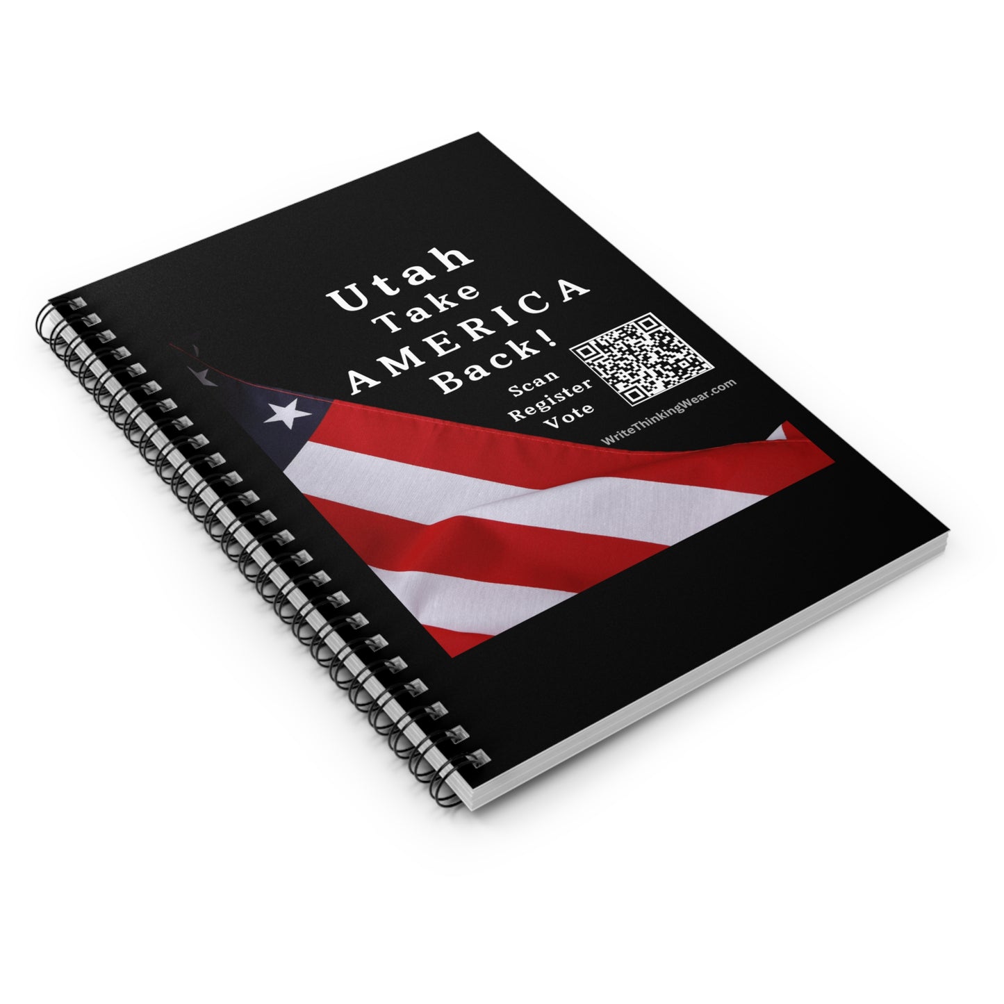 Utah Take America Back! Scan Register Vote Spiral Notebook - Ruled Line