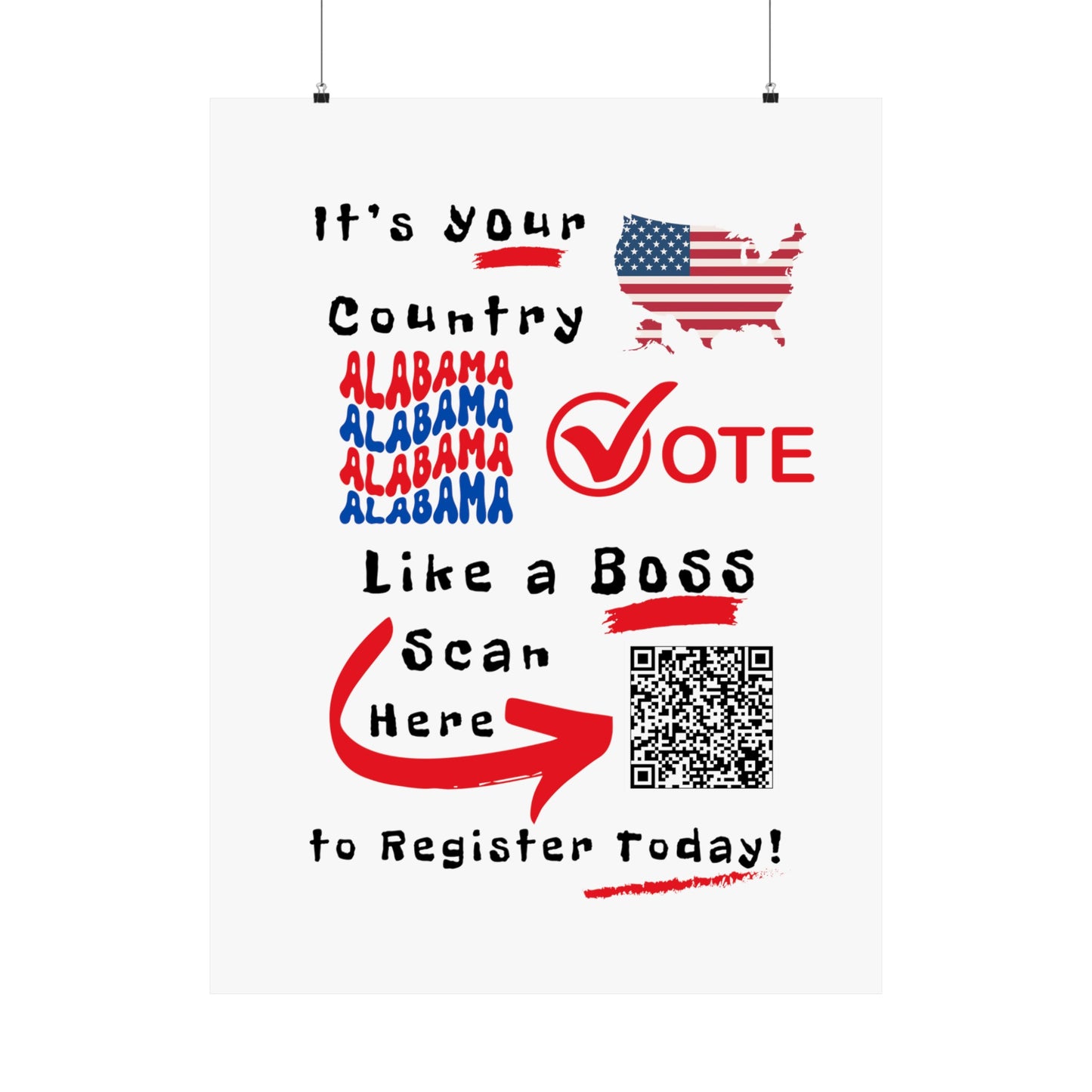 Alabama Vote Like a Boss! Matte Vertical Posters