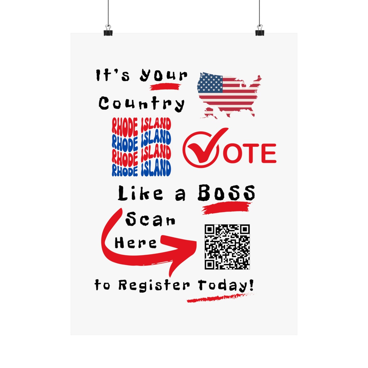 Rhode Island Vote Like a Boss! Matte Vertical Posters