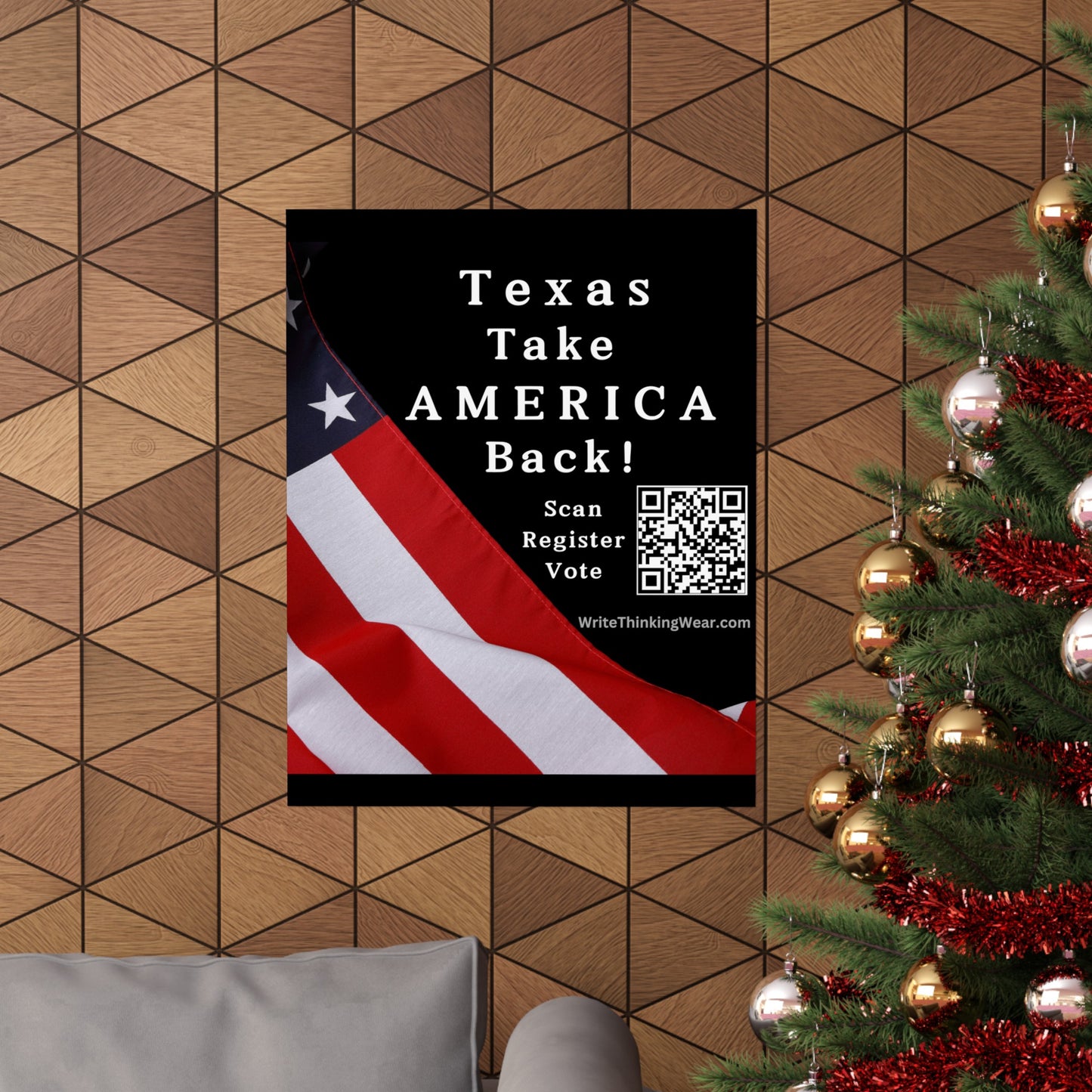 Texas Take America Back! Scan Register Vote Matte Vertical Poster