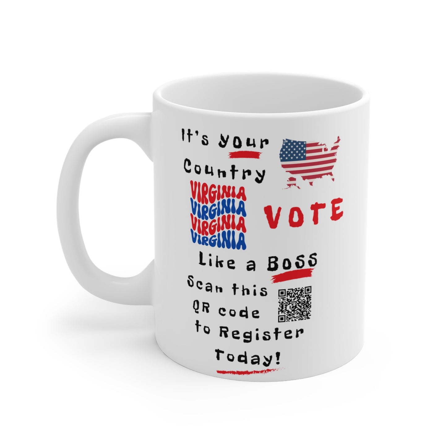 Vote Like a Boss Virginia Mug 11oz