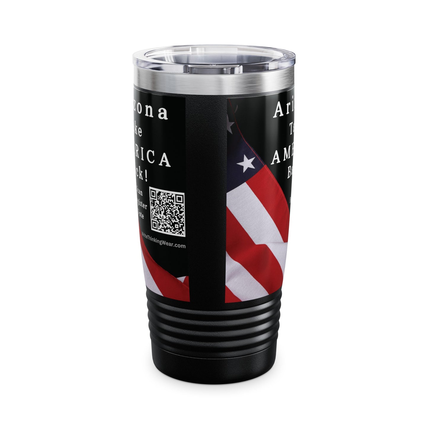 Arizona Take America Back! Scan Register Vote Ringneck Tumbler, 20oz