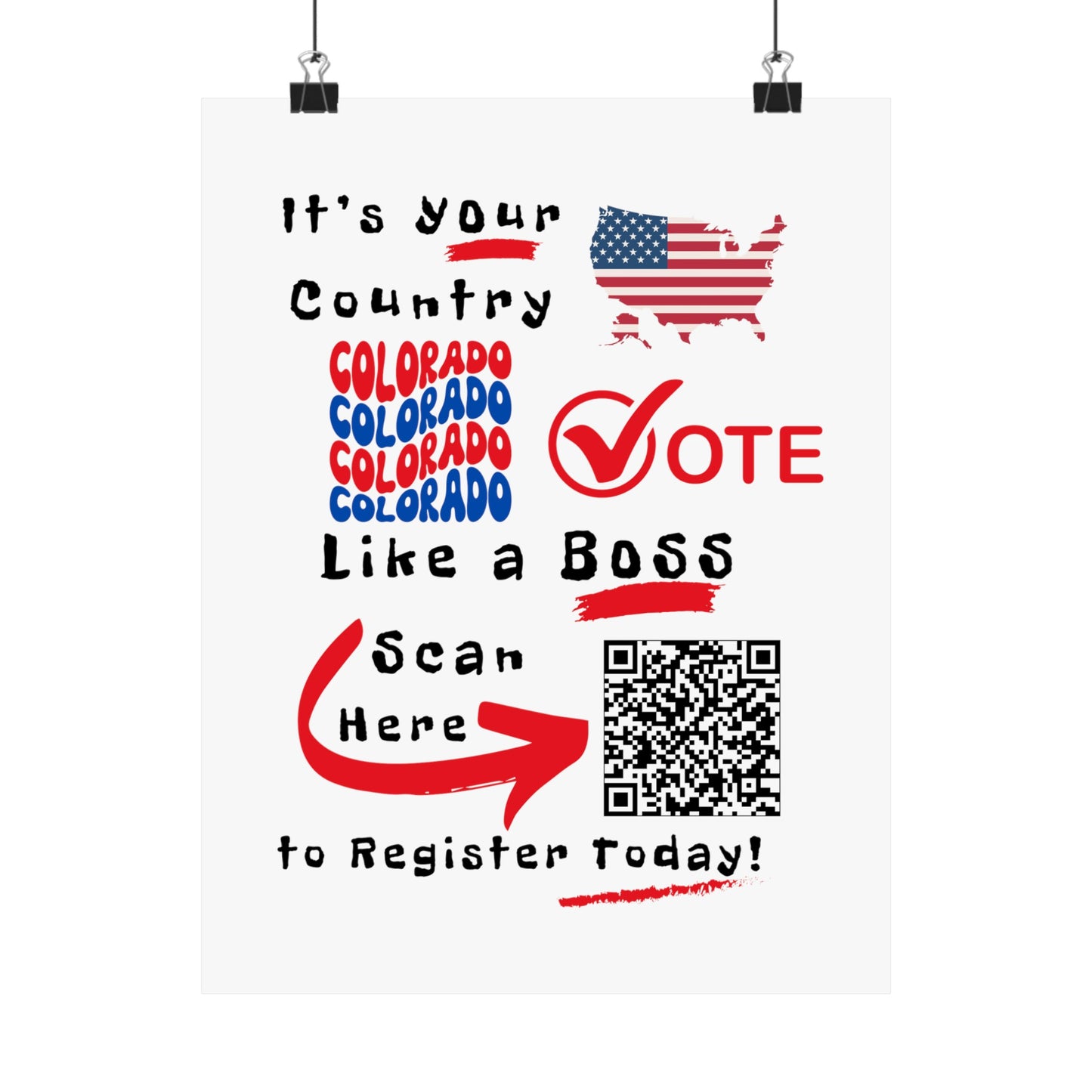 Colorado Vote Like a Boss! Matte Vertical Posters