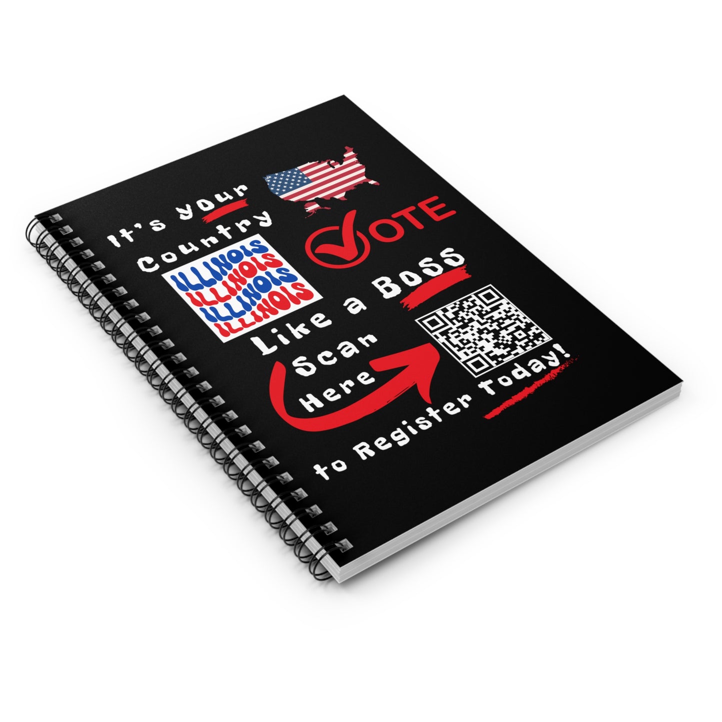 Illinois Vote Like a Boss! Spiral Notebook - Ruled Line