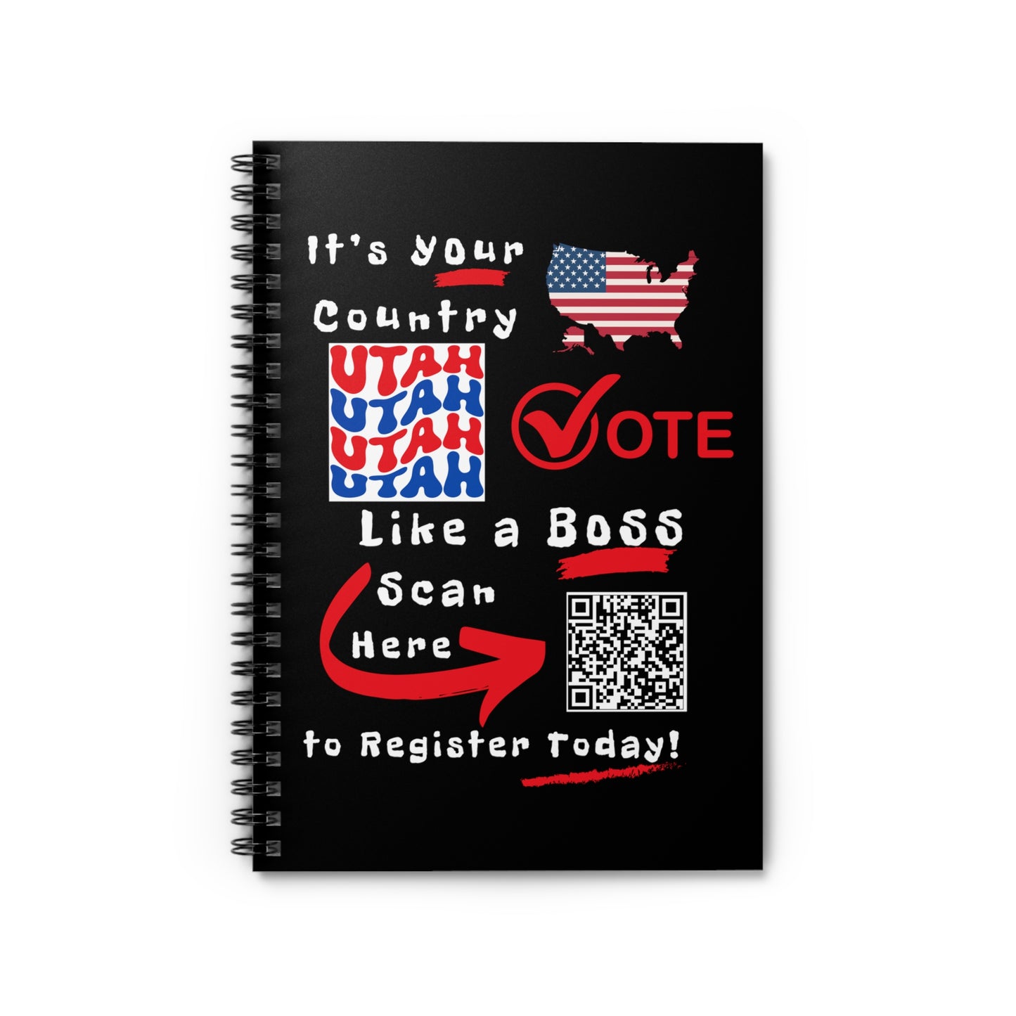 Utah Vote Like a Boss! Spiral Notebook - Ruled Line