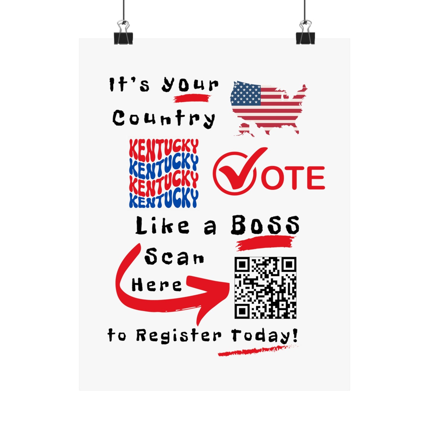 Kentucky Vote Like a Boss! Matte Vertical Posters