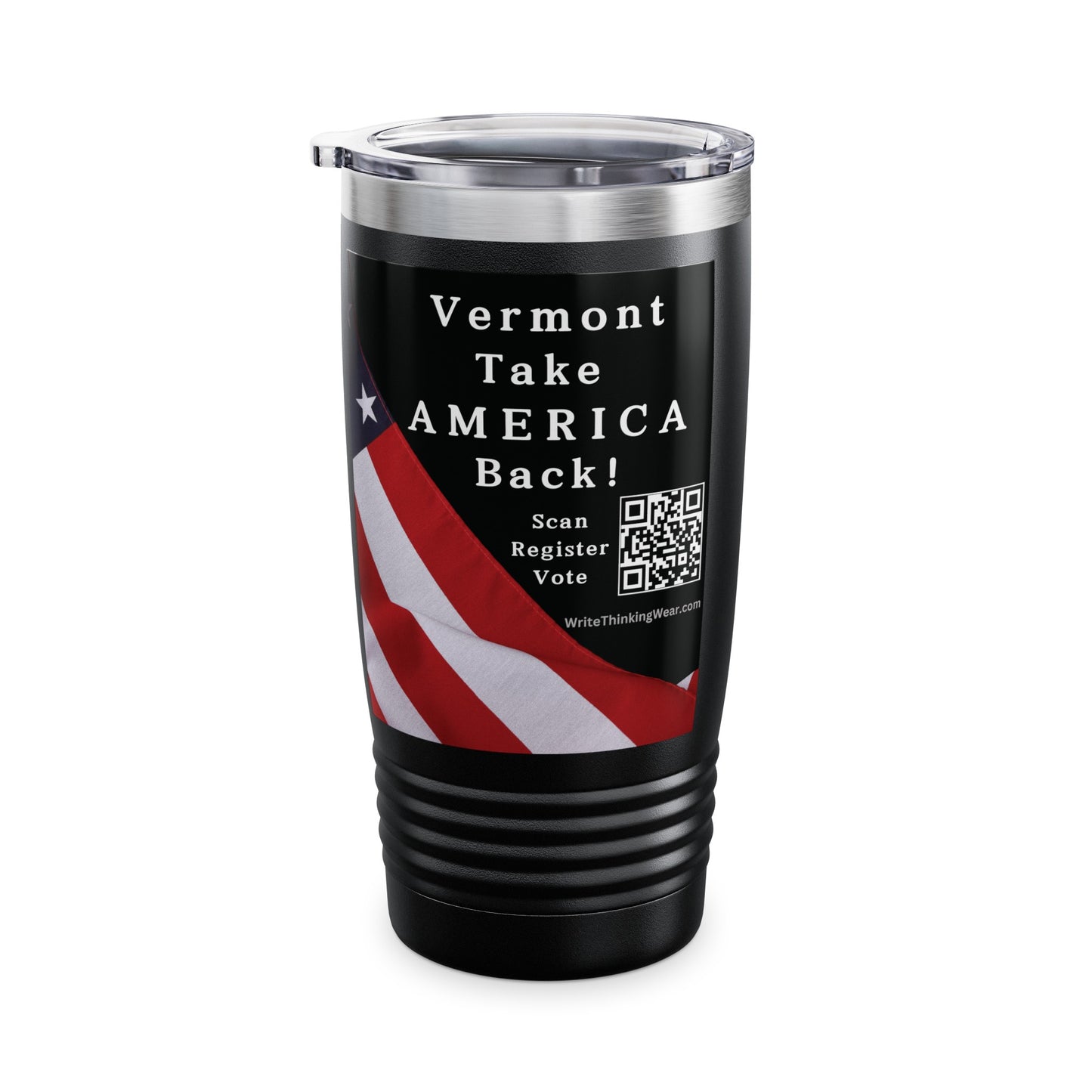 Vermont Take America Back! Scan Register Vote Ringneck Tumbler, 20oz